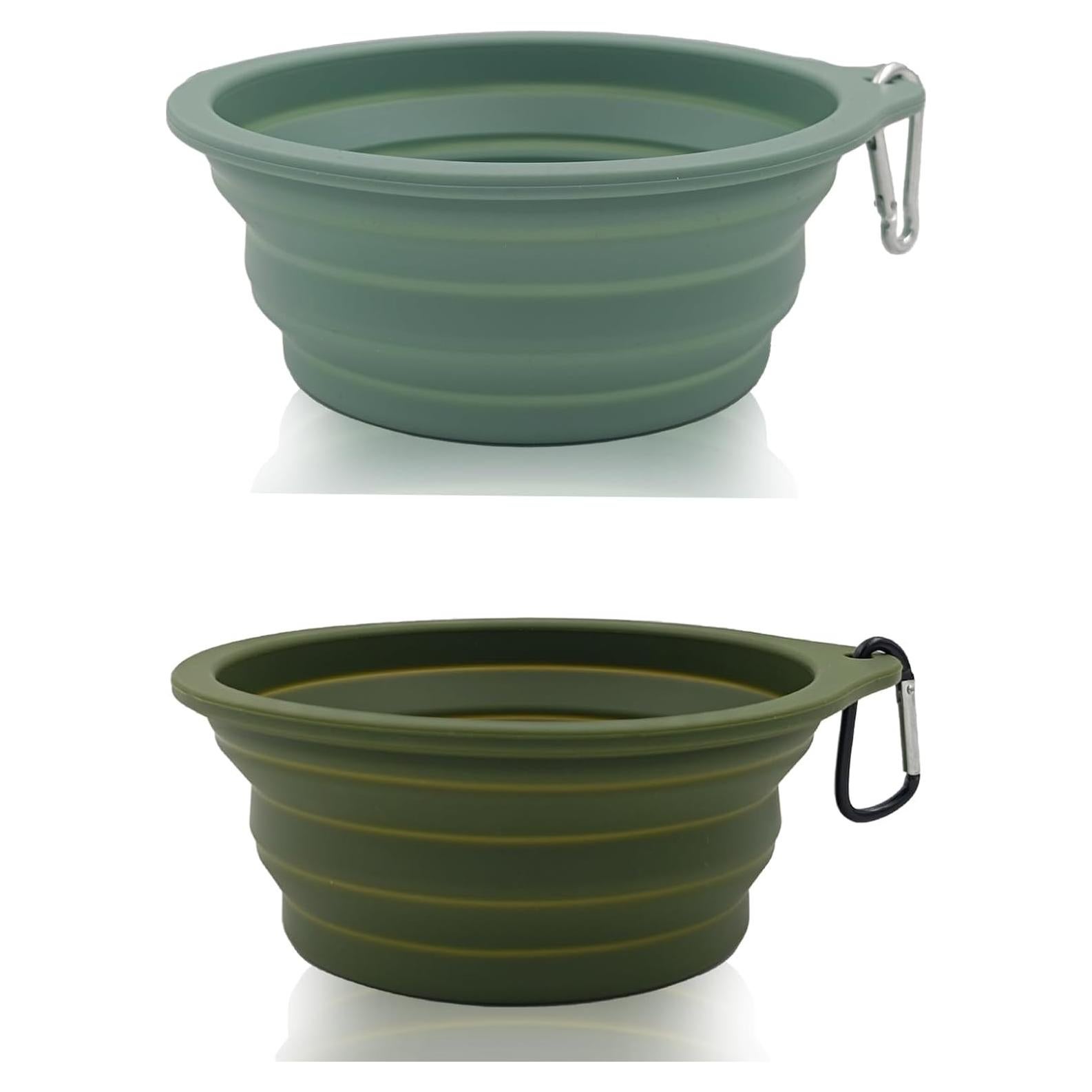 Cuencos Plegables para Perro KlerRoem 600ml Silicona Verde