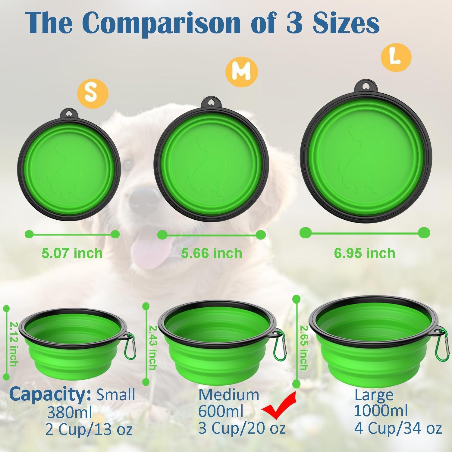 Tazones Plegables para Perros Takfox 3 Piezas 590 ml Viaje