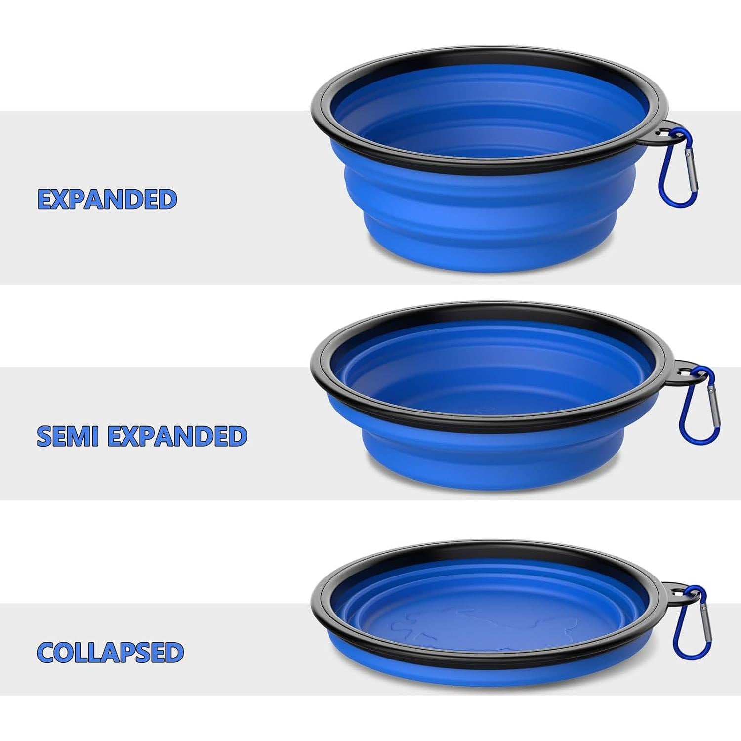 Paquete de 2 Cuencos Plegables Tekcoo 600ml para Mascotas