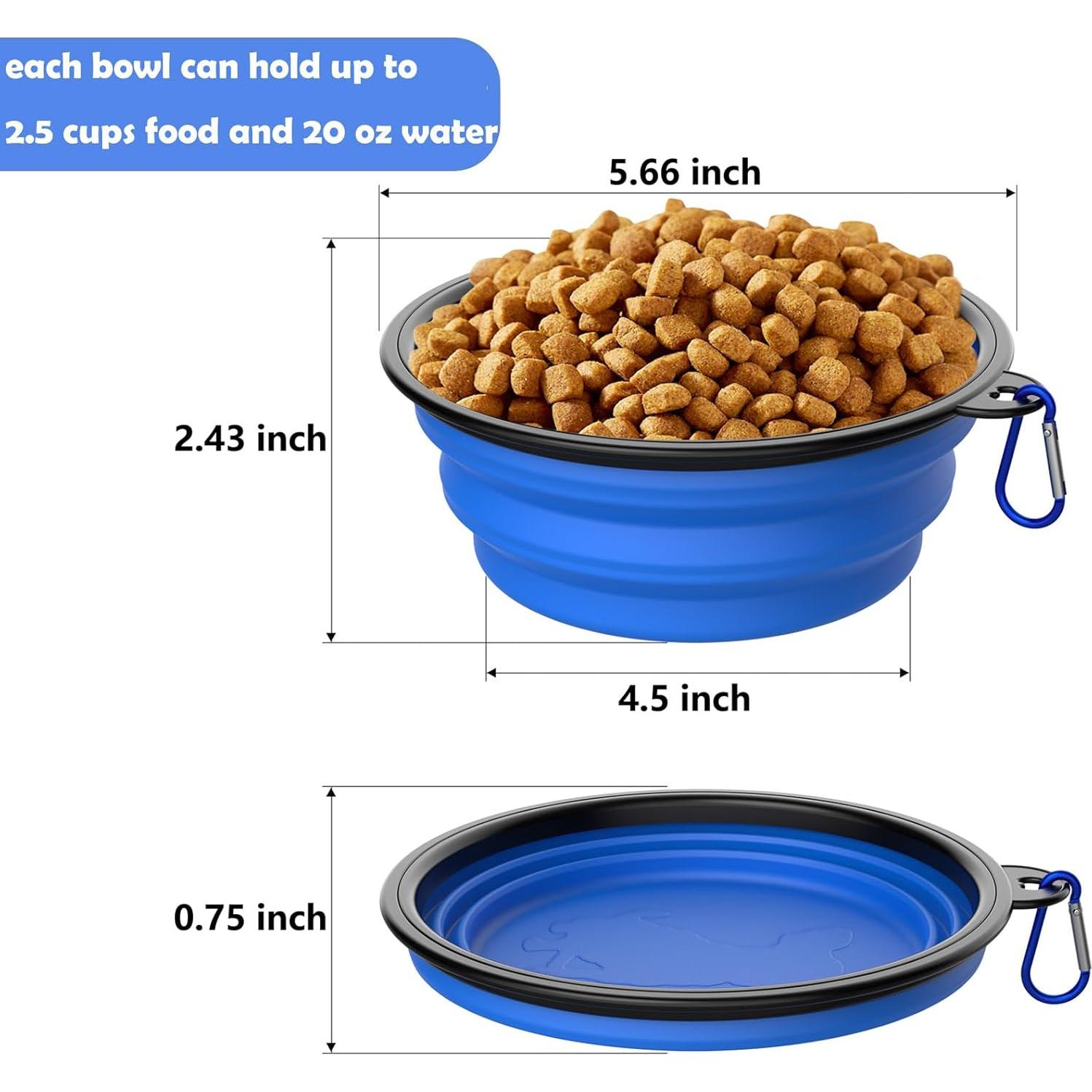 Paquete de 2 Cuencos Plegables Tekcoo 600ml para Mascotas