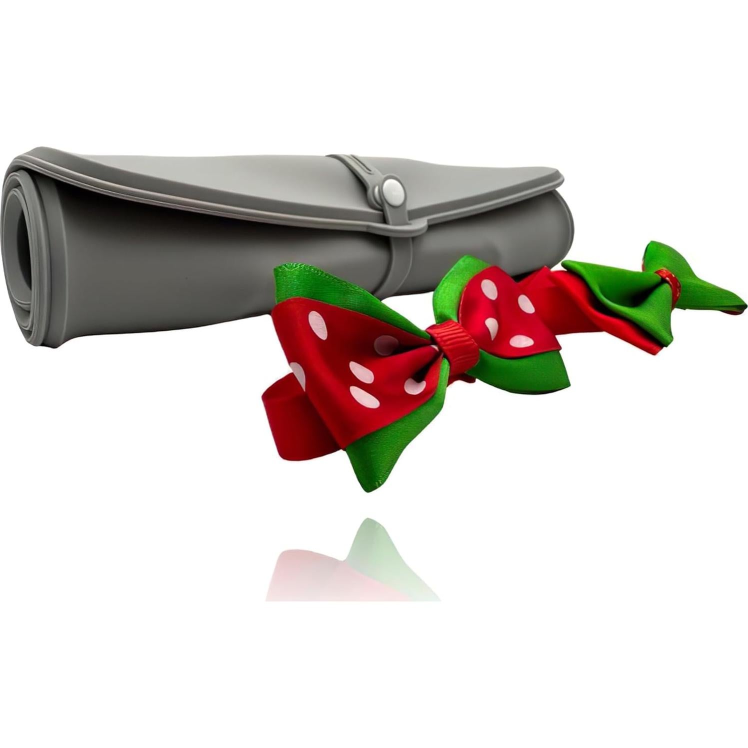 Comedero Plegable para Mascotas Silicona 2 en 1 con Lazos