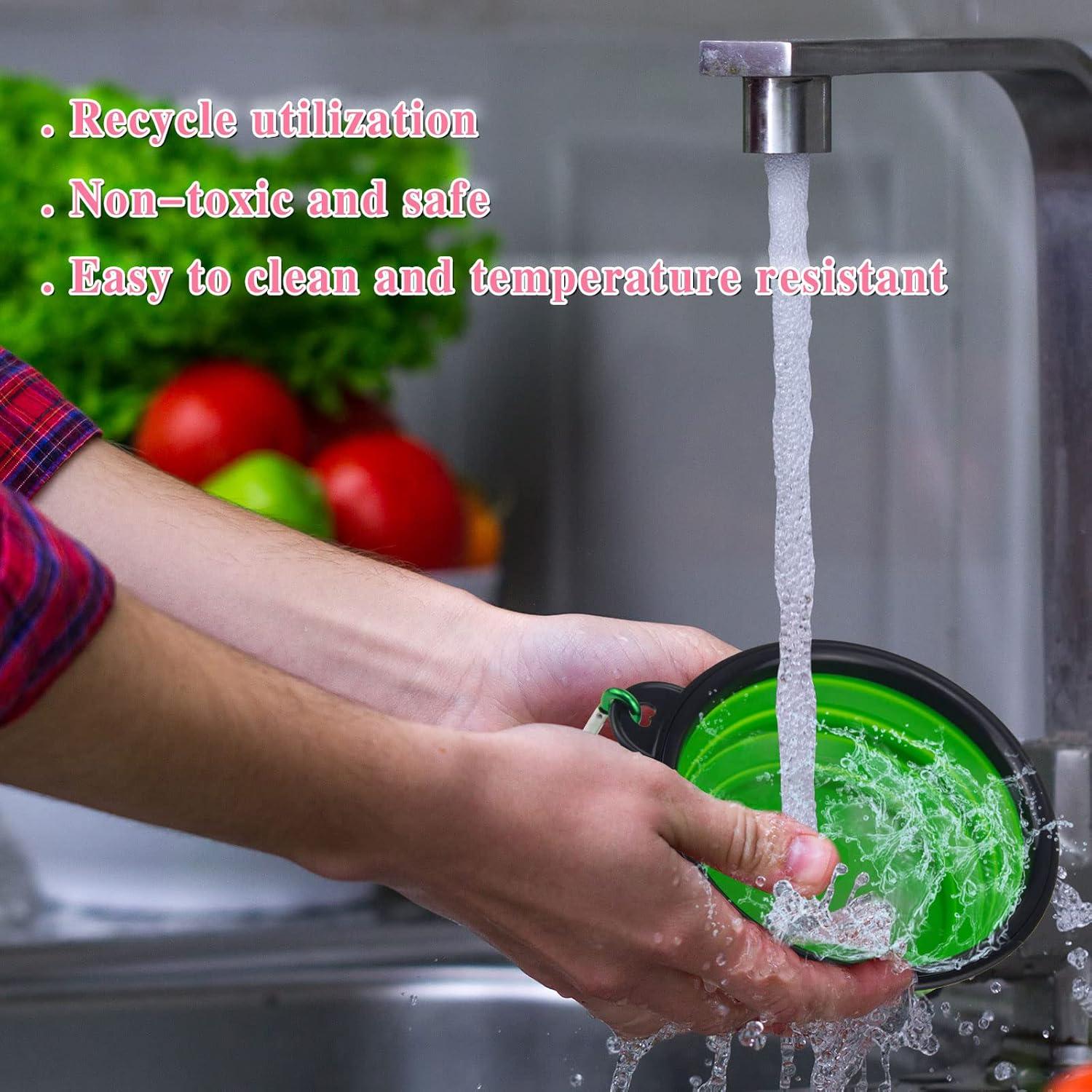 Tazón Plegable para Perros LAVAED - Silicona Portátil 4 Pack