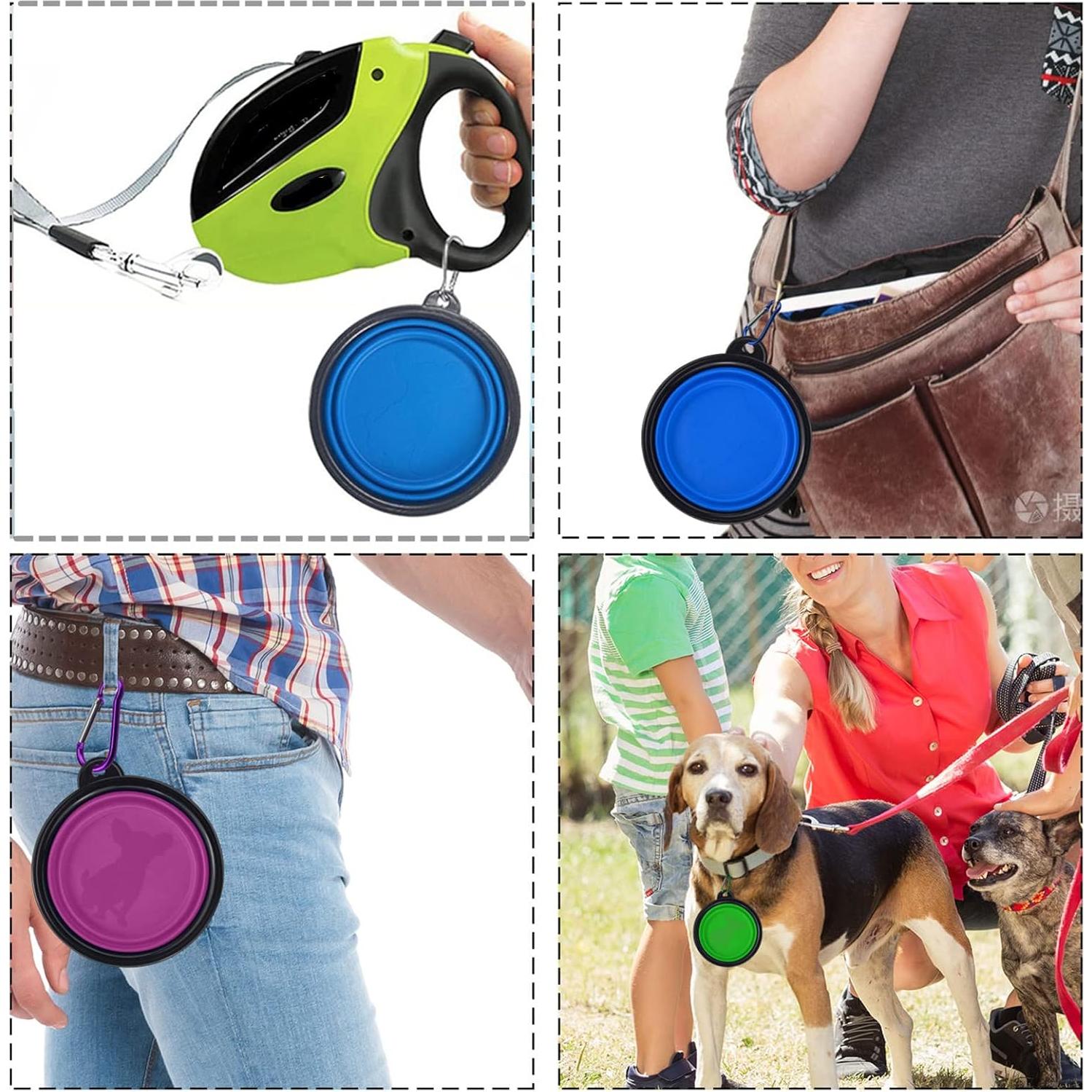 Tazón Plegable para Perros LAVAED - Silicona Portátil 4 Pack