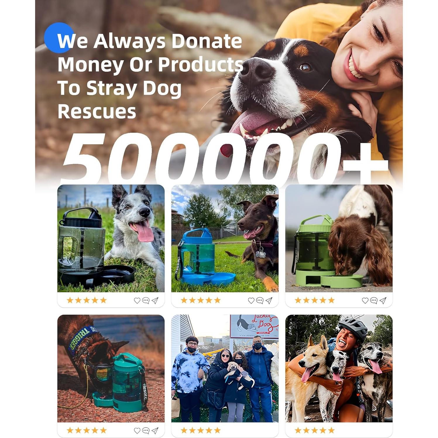 Botella de Agua para Perros Portátil Lesotc 2.28L Negra