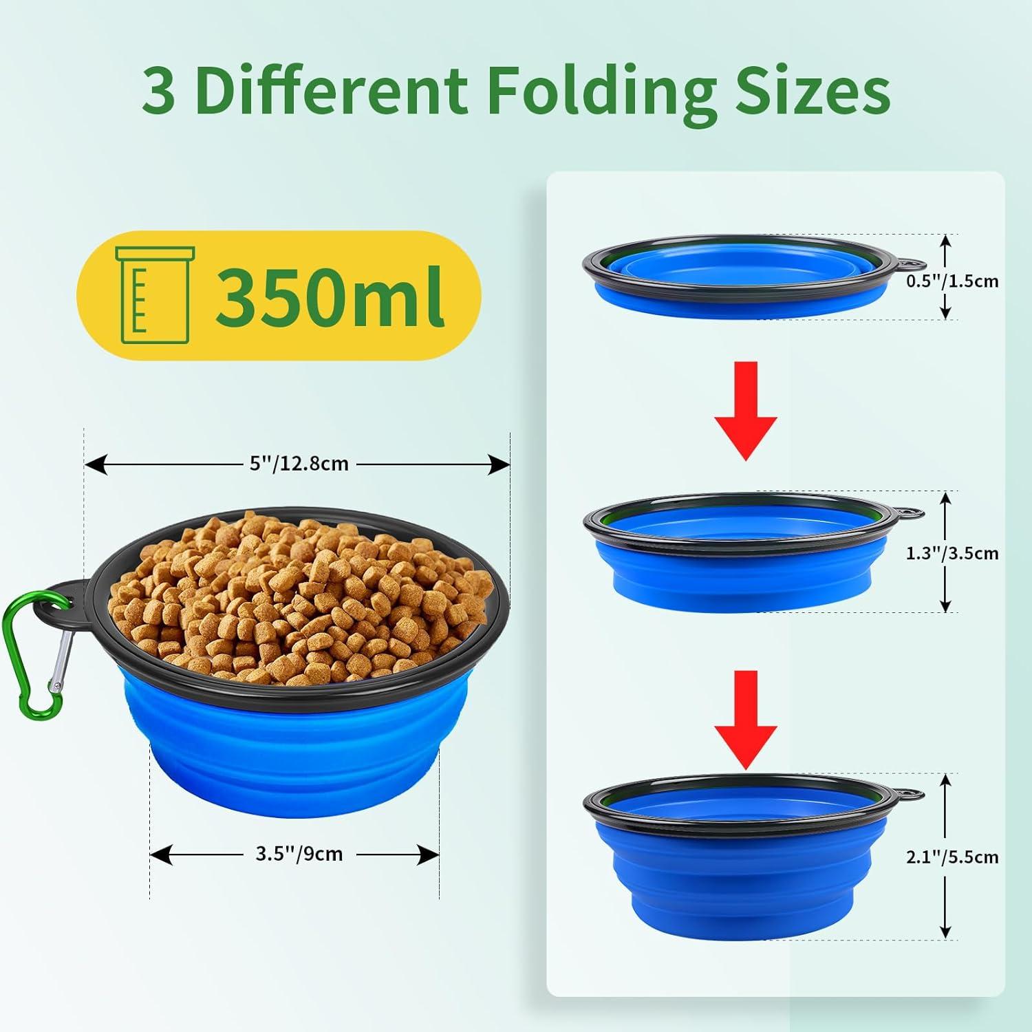 Tazones de Viaje Plegables para Perros Blusaryme 473ml