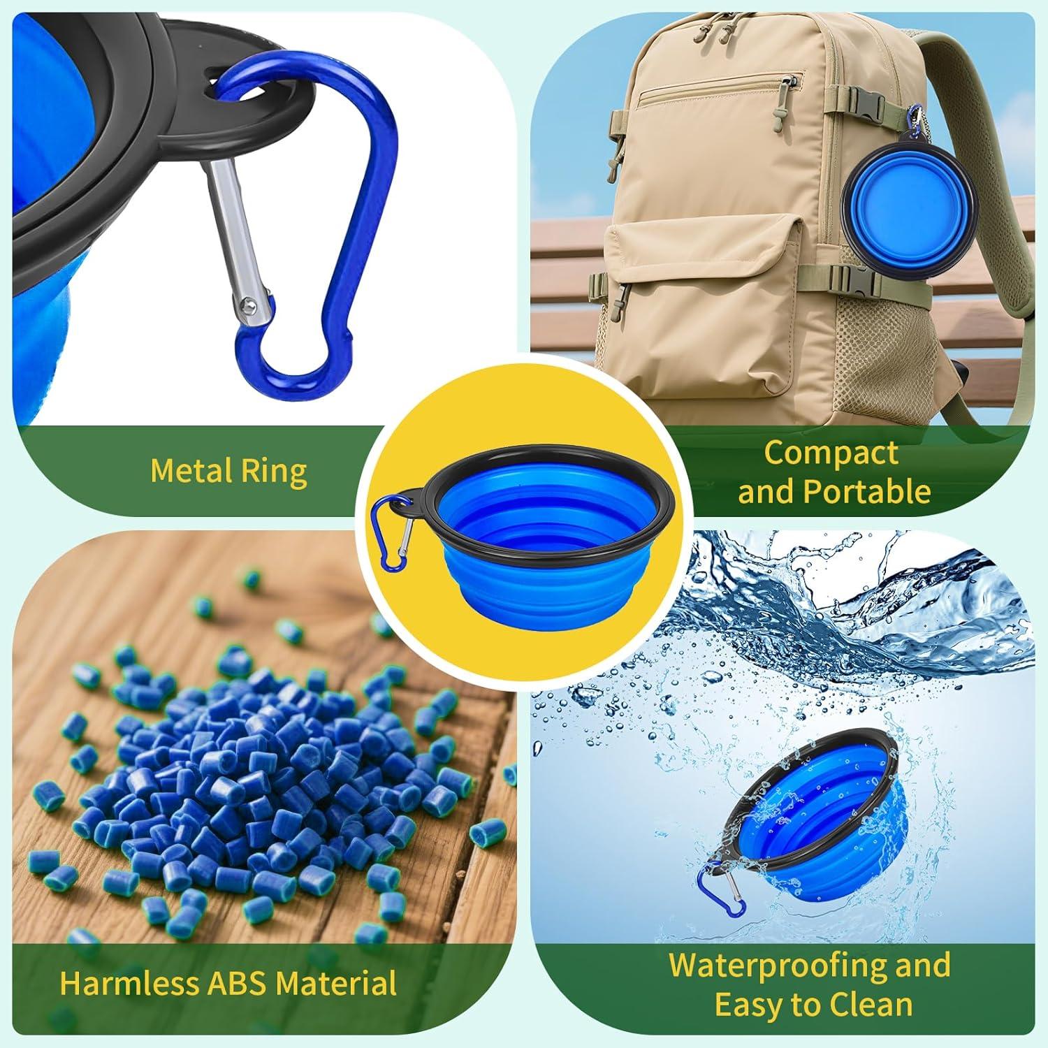 Tazones de Viaje Plegables para Perros Blusaryme 473ml