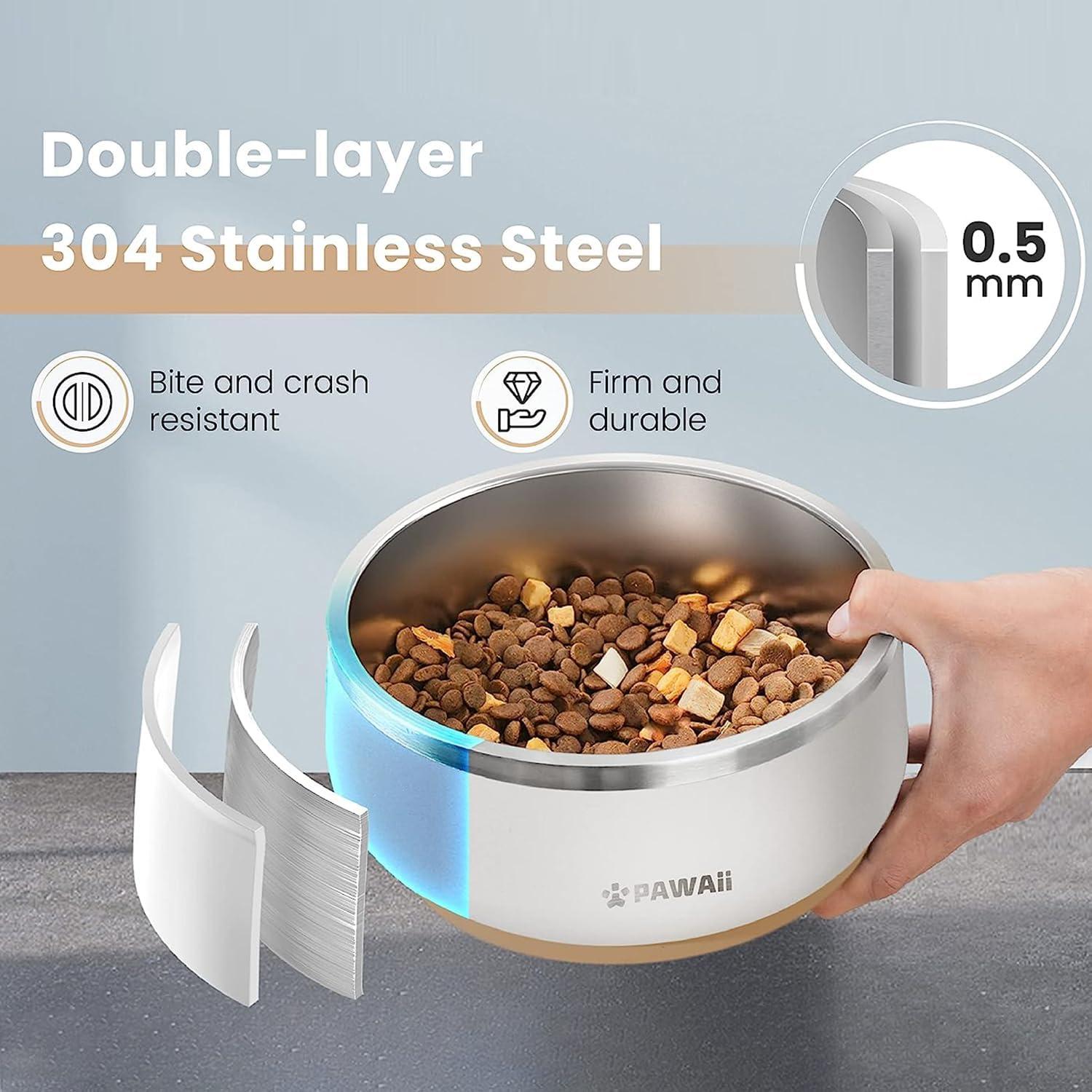 Tazón de Comida y Agua para Perros Pawaii 1.01L Acero Inoxidable