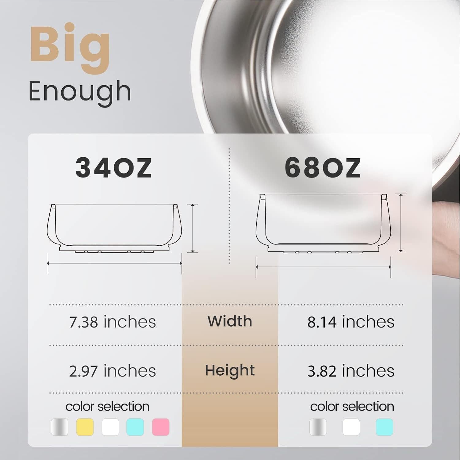 Tazón de Comida y Agua para Perros Pawaii 1.01L Acero Inoxidable