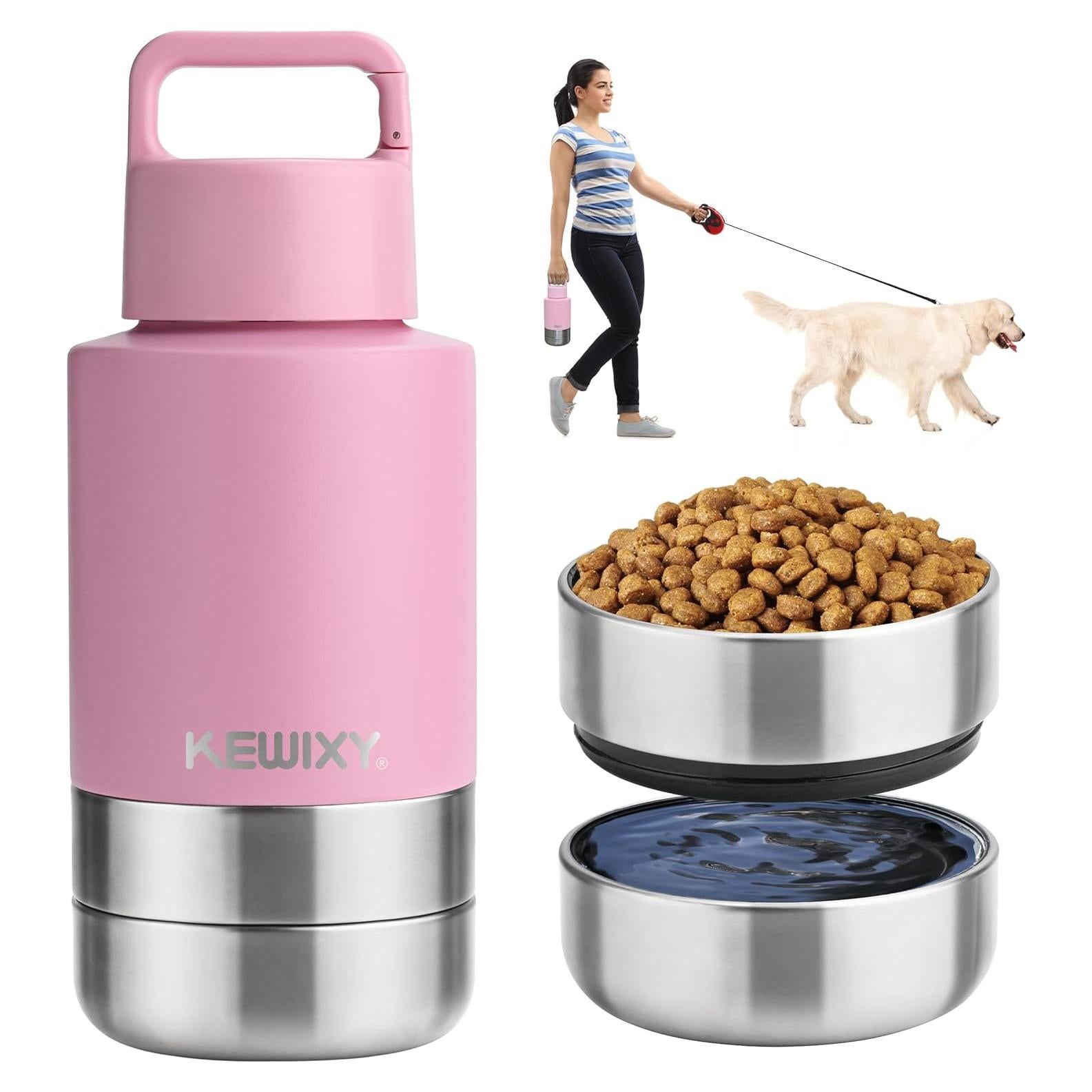 Botella de Agua Aislada para Perros KEWIXY 0.95 L Rosa