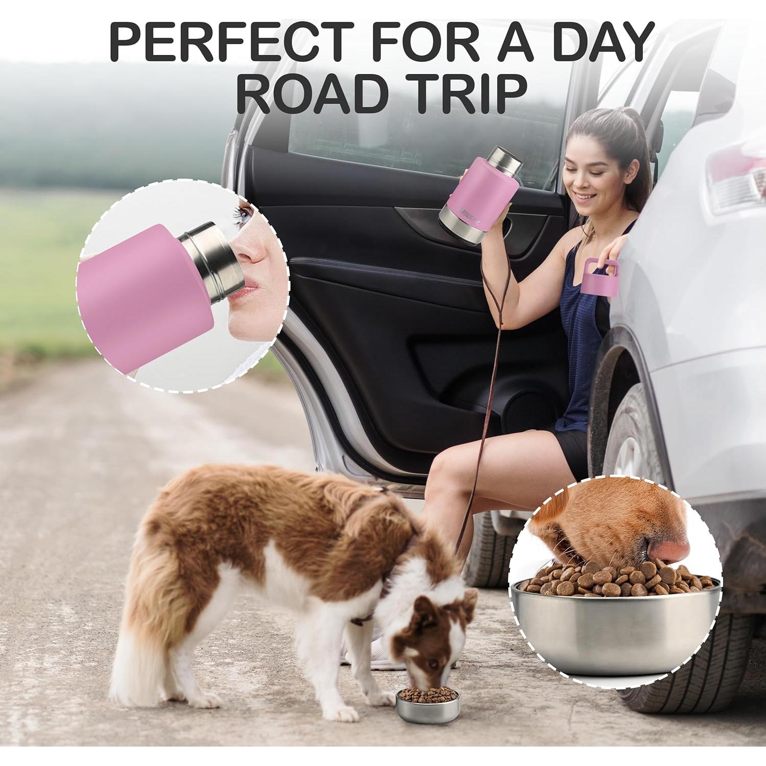 Botella de Agua Aislada para Perros KEWIXY 0.95 L Rosa