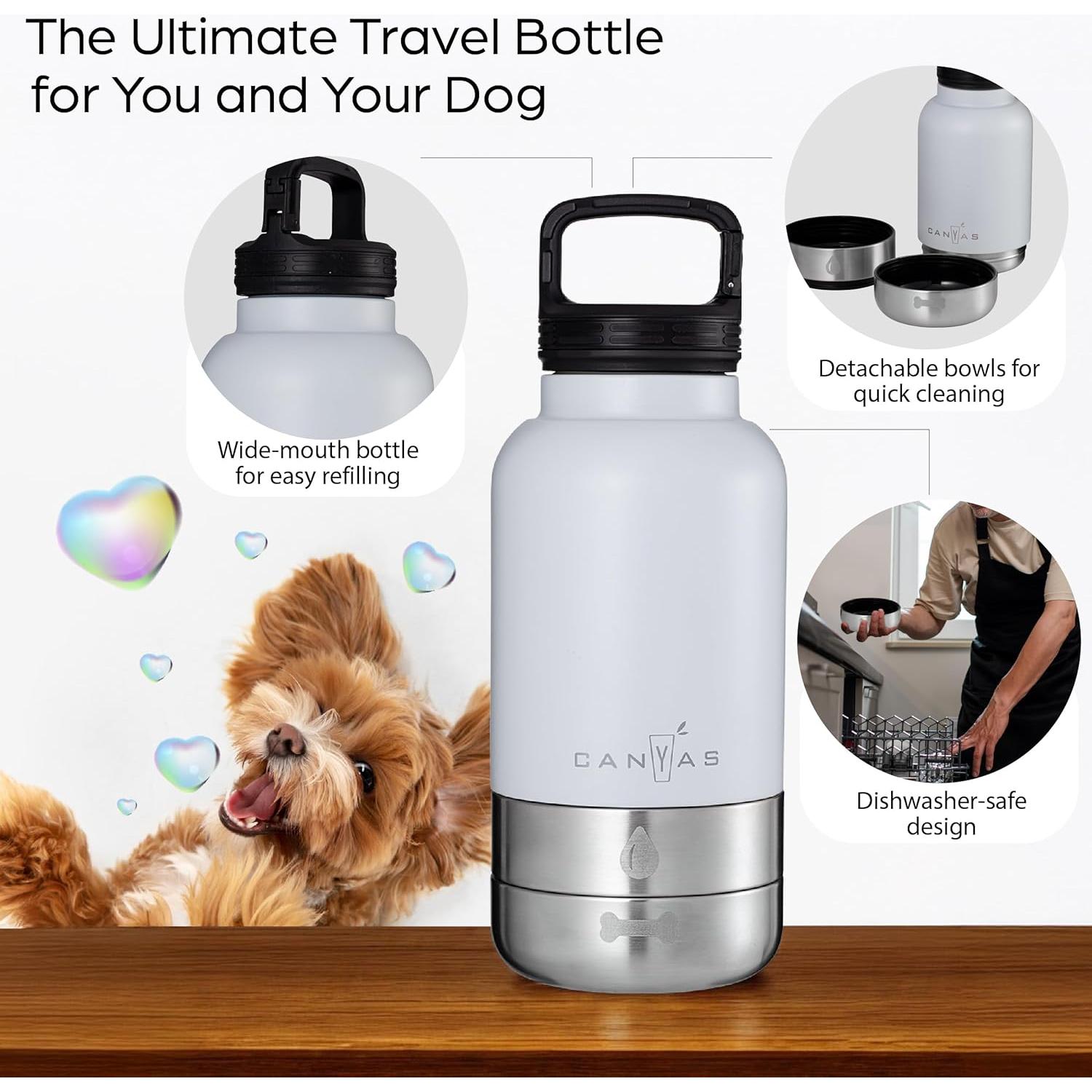 Botella de Agua Portátil para Perros CANYAS 0.95 L Aislada