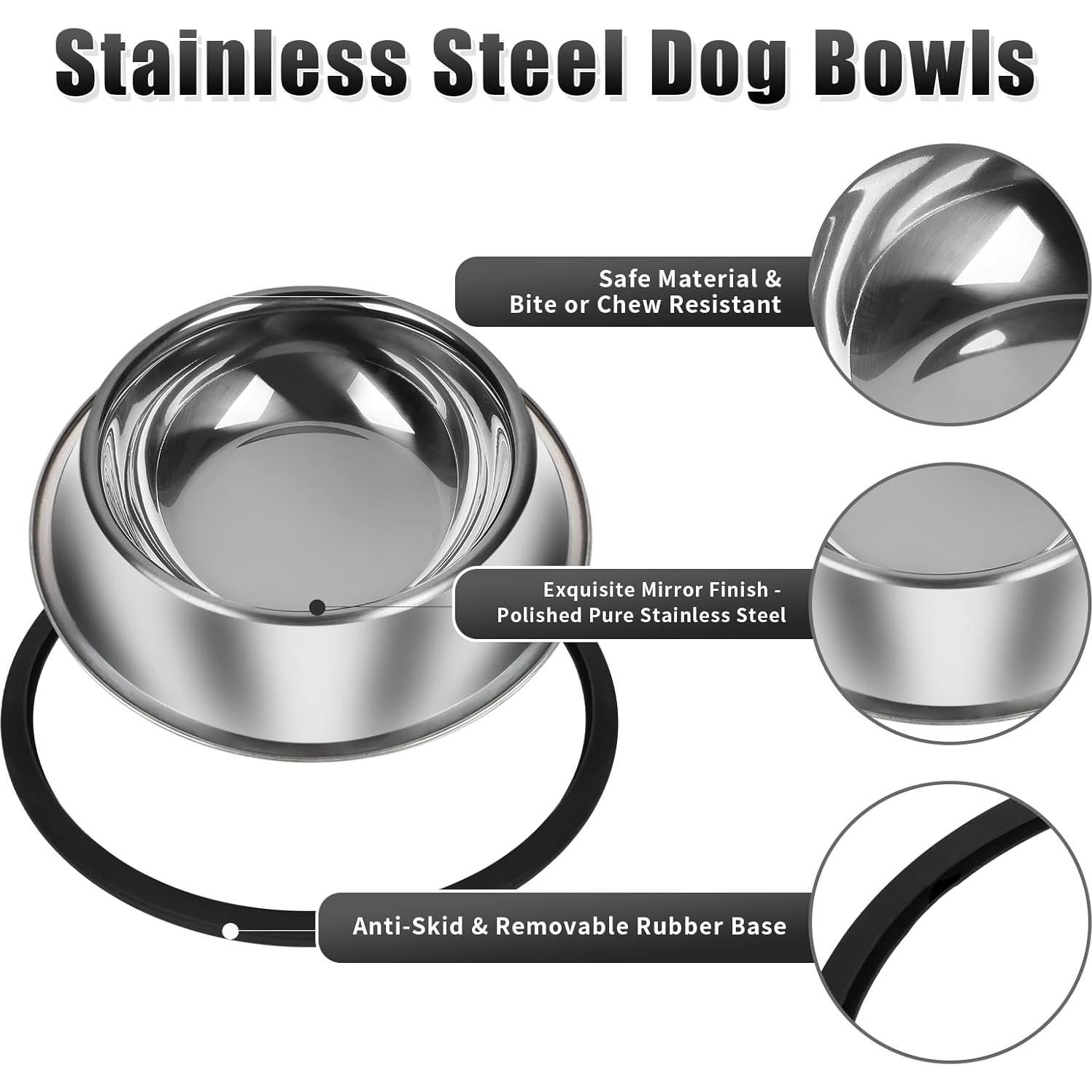 Juego de 3 Tazones Antideslizantes para Perros Serentive 368 ml