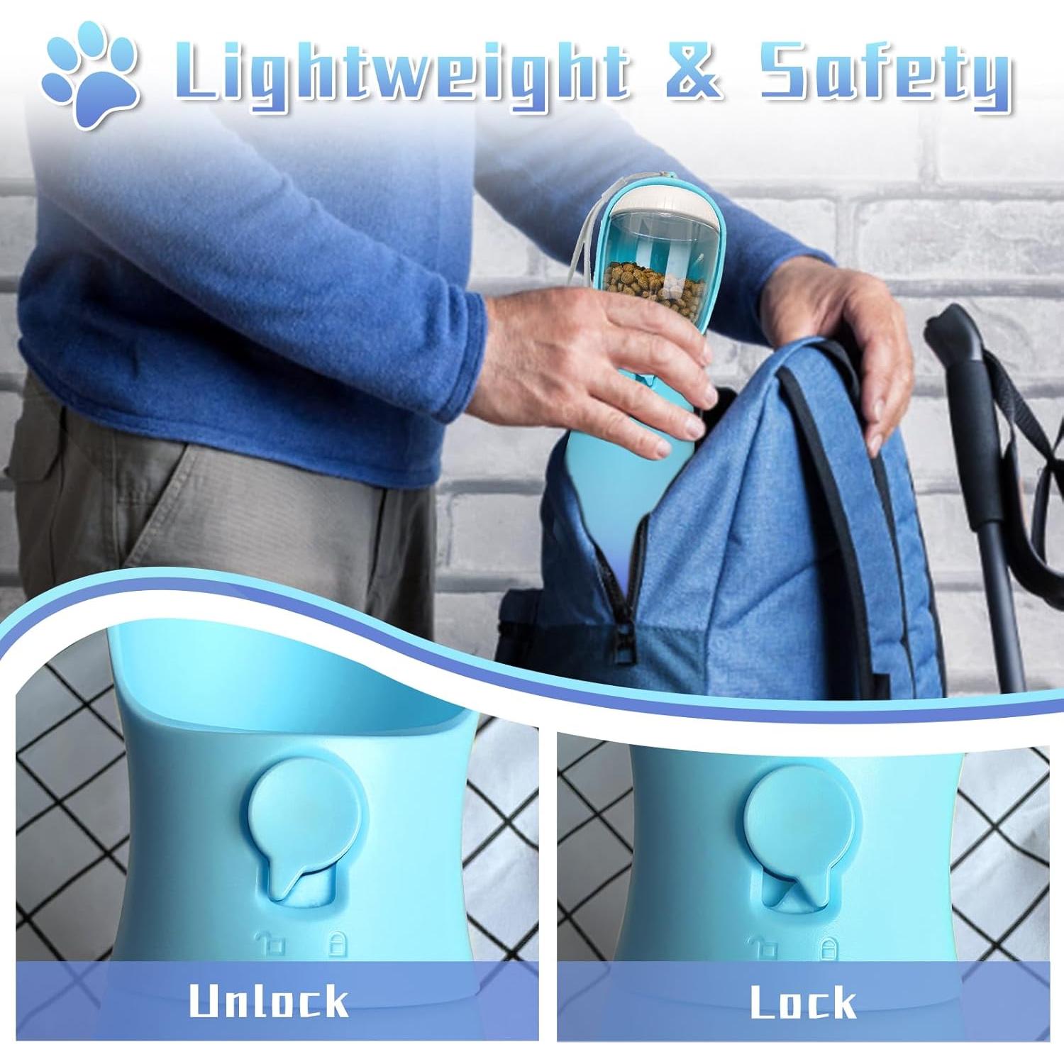 Botella de Agua para Perros Mitocapy 19Oz Portátil Azul