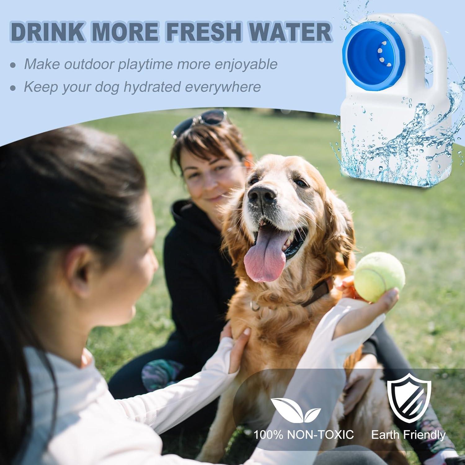 Tazón de Agua Portátil para Perros Ziliny 2 Pcs 2.84L Sin Derrames