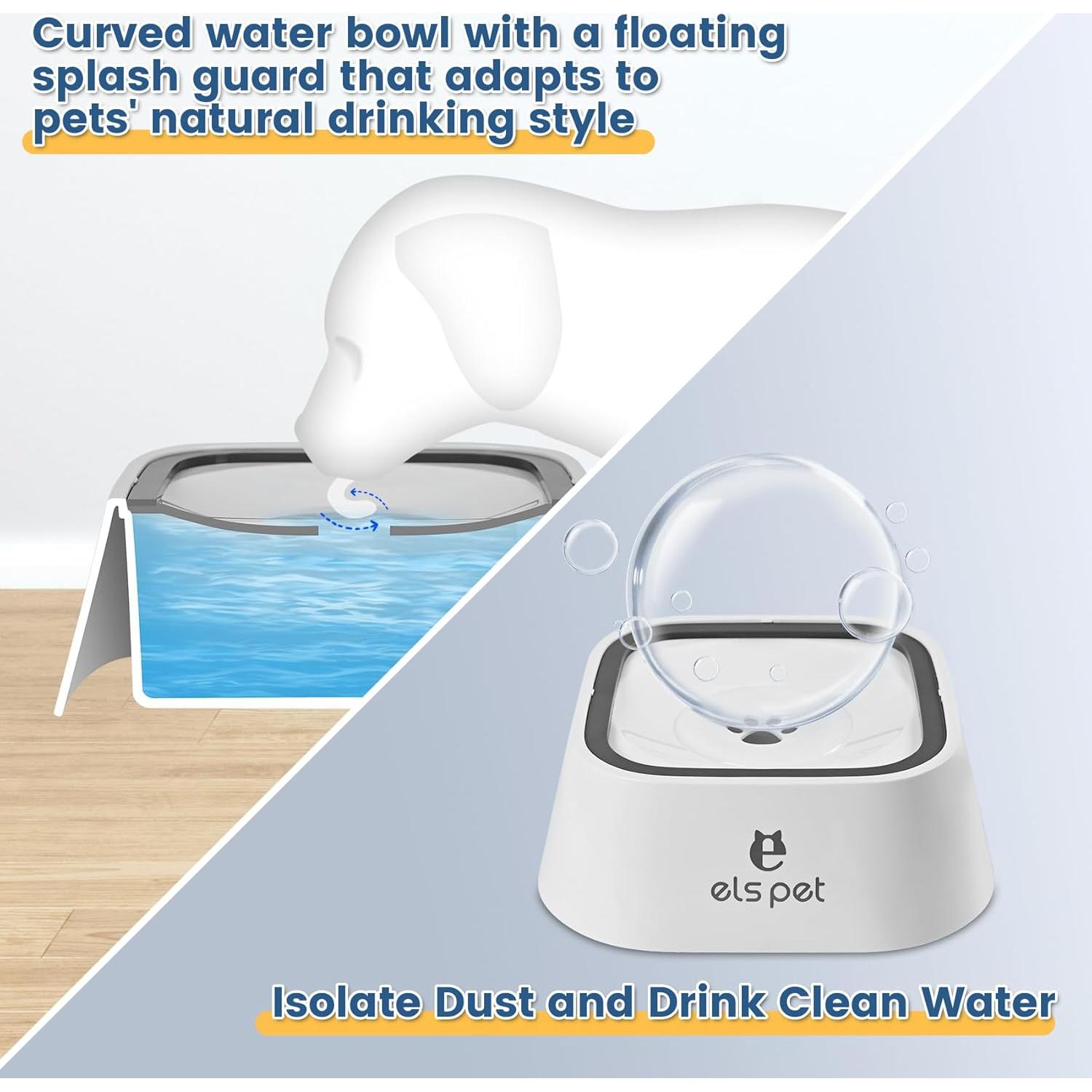 Cuenco de Agua Antisalpicaduras YunoEntona 1L para Mascotas