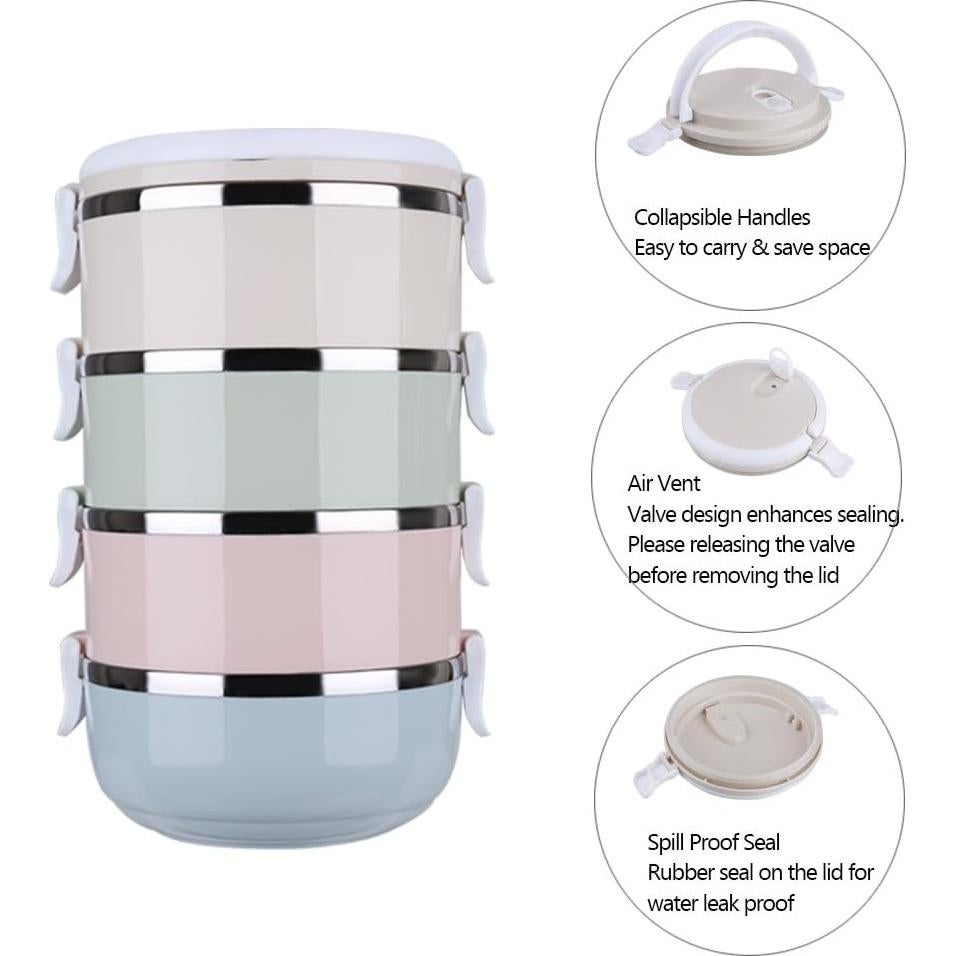 Cuencos de Viaje para Perros CHICIRIS 4 Niveles Acero Inoxidable 0.71L