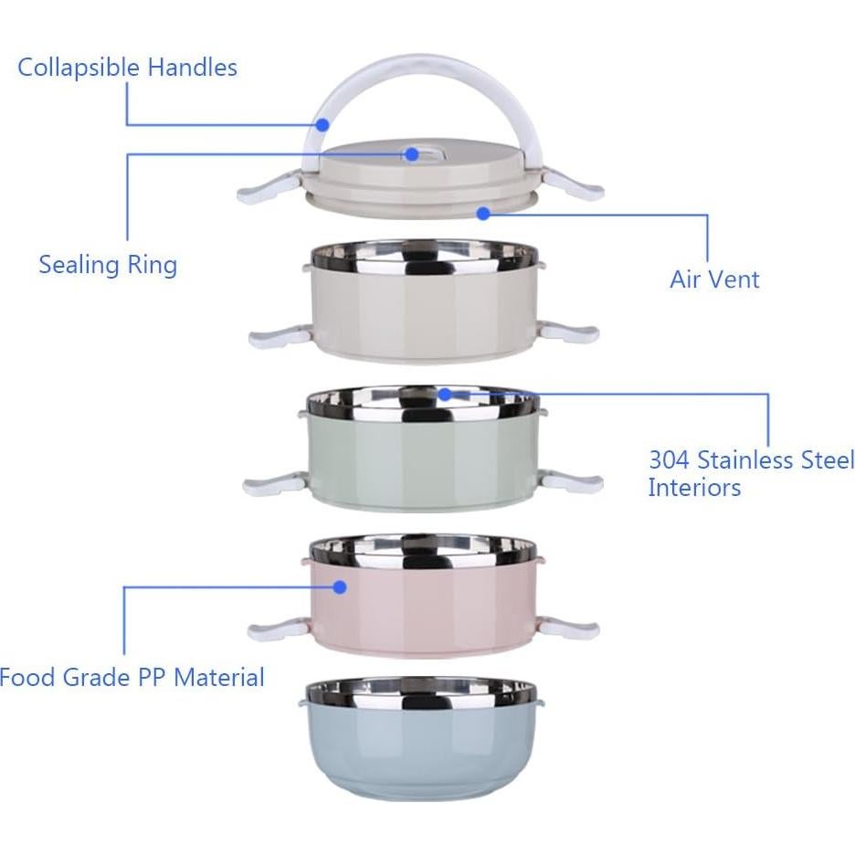 Cuencos de Viaje para Perros CHICIRIS 4 Niveles Acero Inoxidable 0.71L