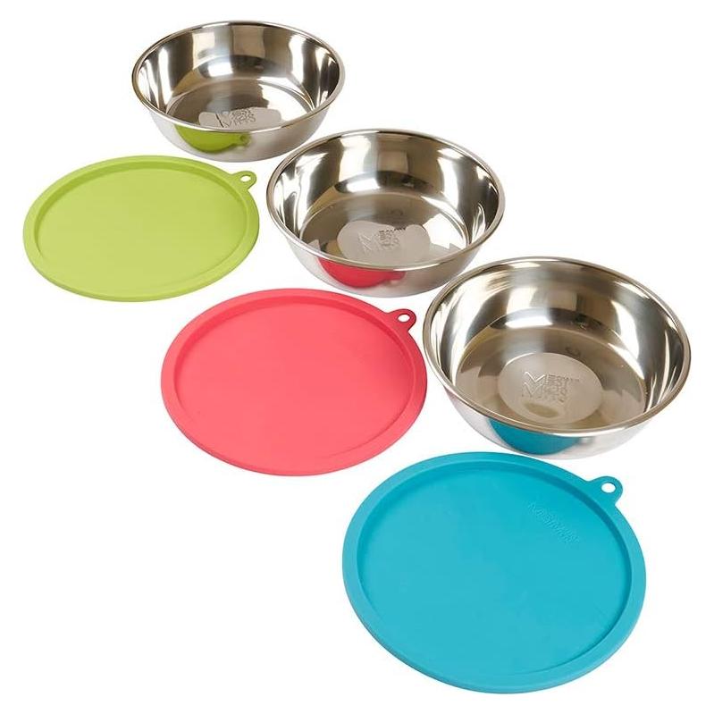 Conjunto 6 Piezas Messy Mutts - 3 Cuencos Acero Inoxidable 1.5 Tazas