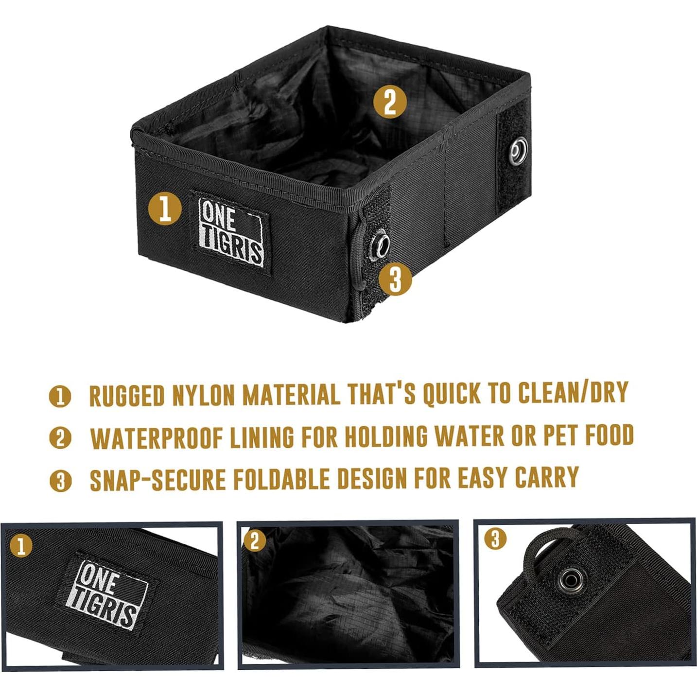 Cuenco Plegable para Mascotas OneTigris 2.1L Negro