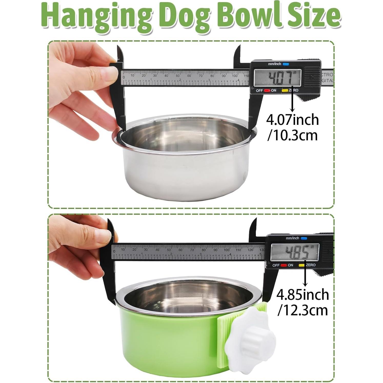 Tazón colgante para perros Kathson 2 piezas acero inoxidable