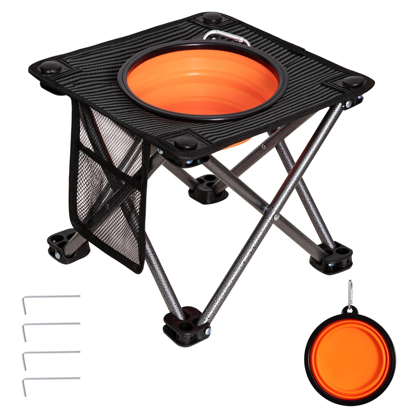 Cuenco Elevado para Perros KingCamp 1000ml Plegable Antideslizante