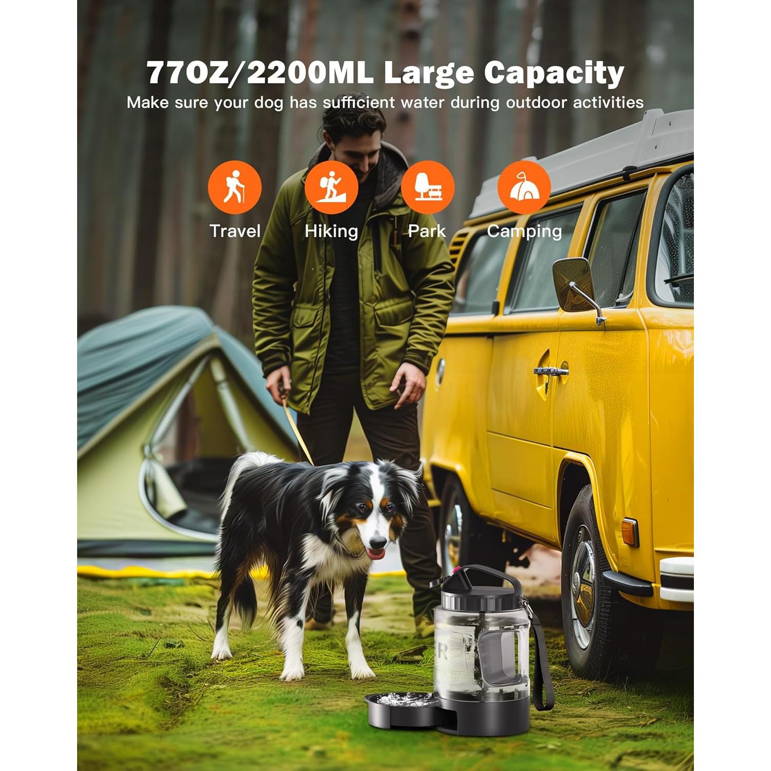 Botella de Agua Grande para Perros SwSun 77oz a Prueba de Fugas