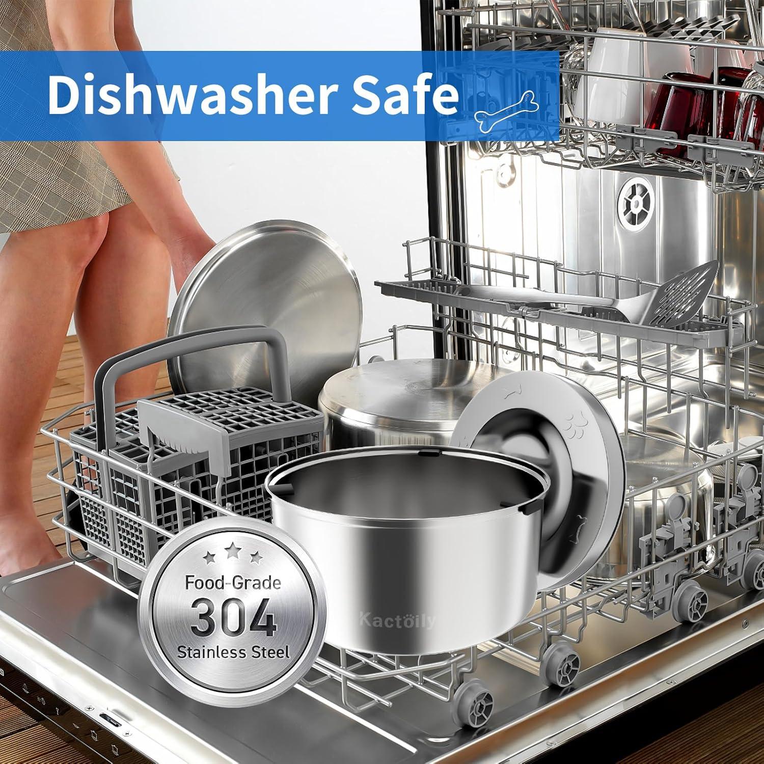 Tazón de Agua para Perros Kactoily 3L Acero Inoxidable Antiderrames