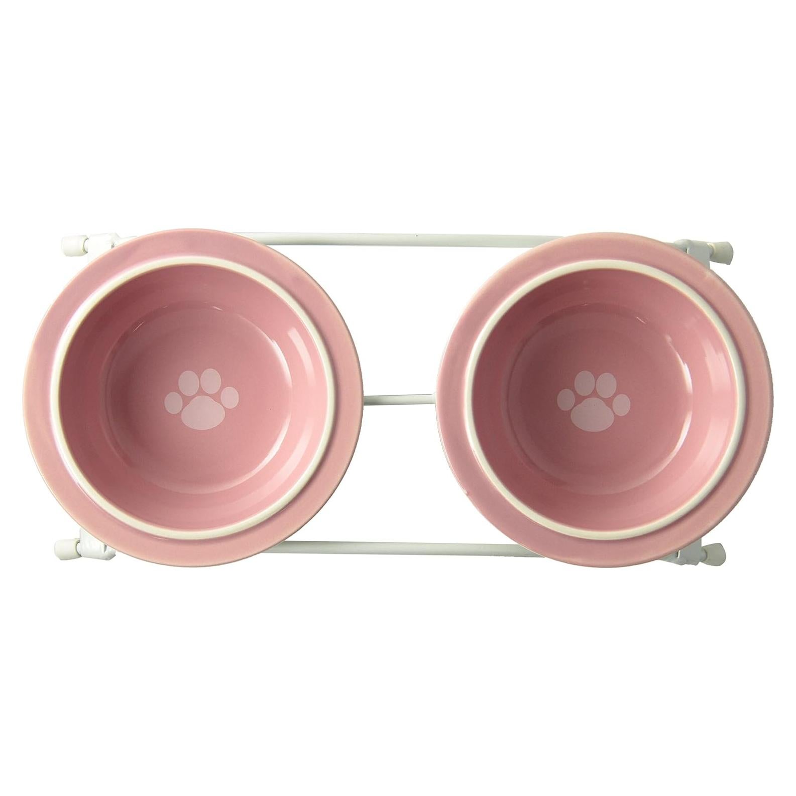 Alimentador Elevado PetRageous Toftees Paws con 2 Tazones Cerámica