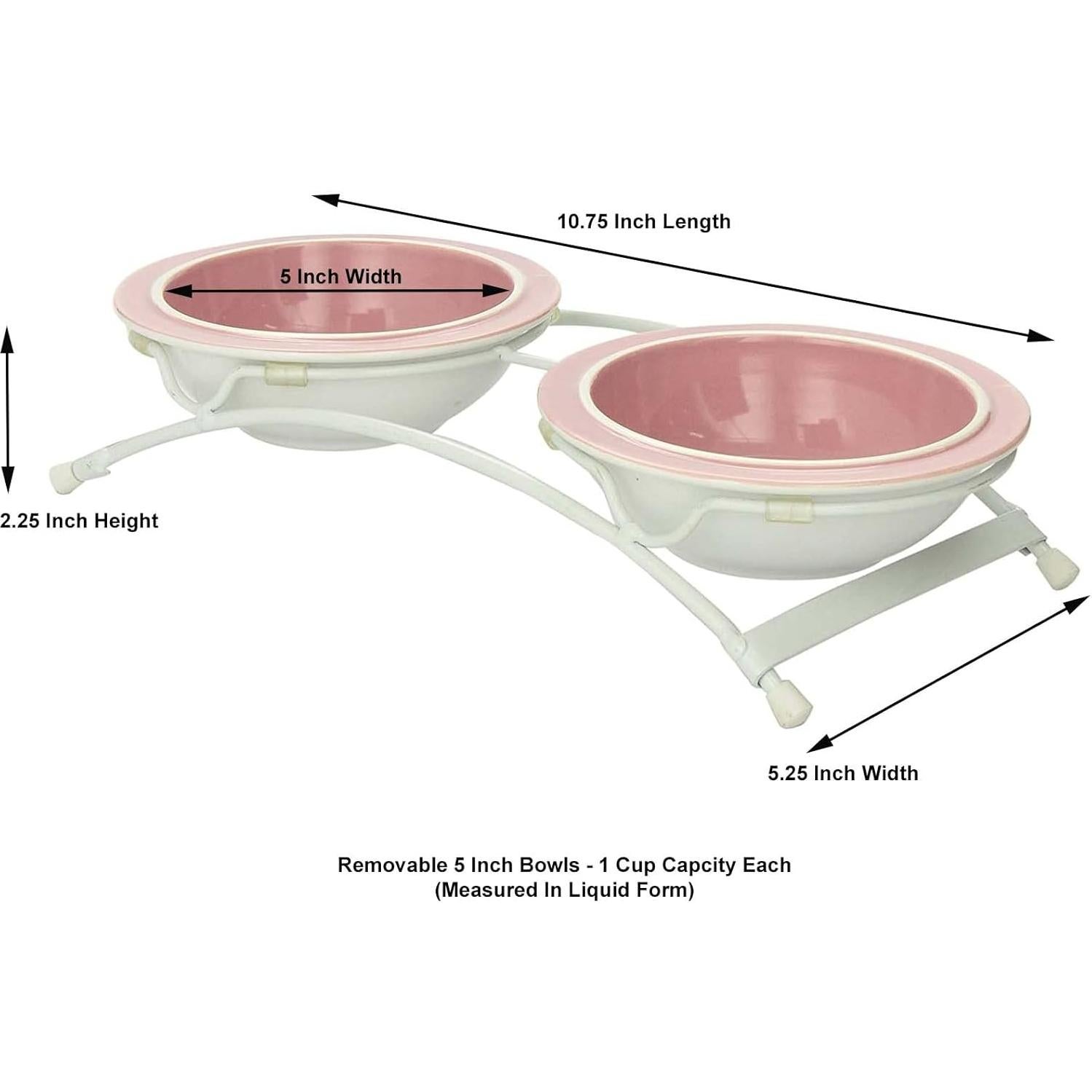 Alimentador Elevado PetRageous Toftees Paws con 2 Tazones Cerámica
