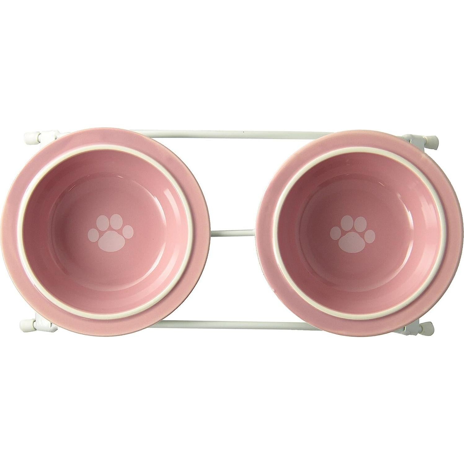 Alimentador Elevado PetRageous Toftees Paws con 2 Tazones Cerámica