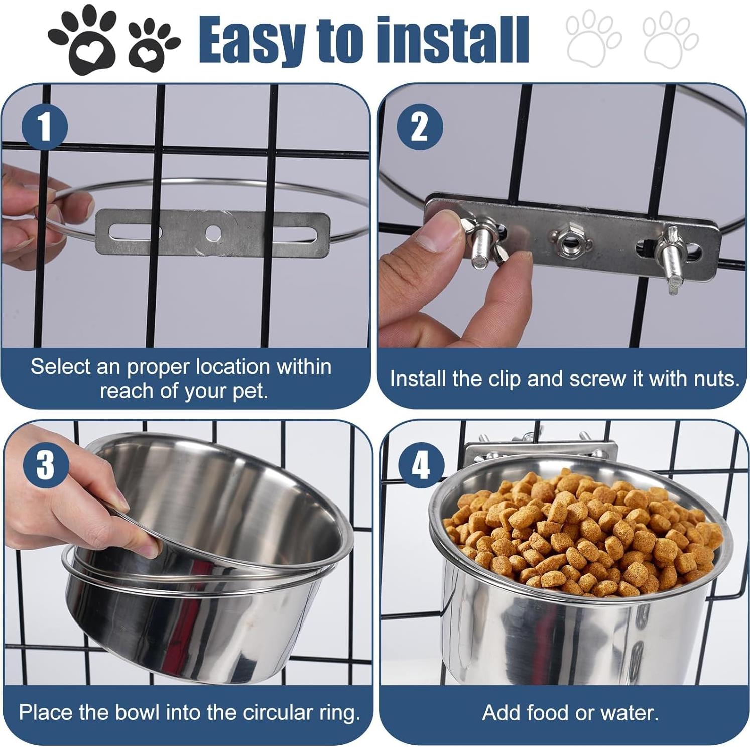 Tazones de Acero Inoxidable para Perros Wrifazaly - Paquete de 2