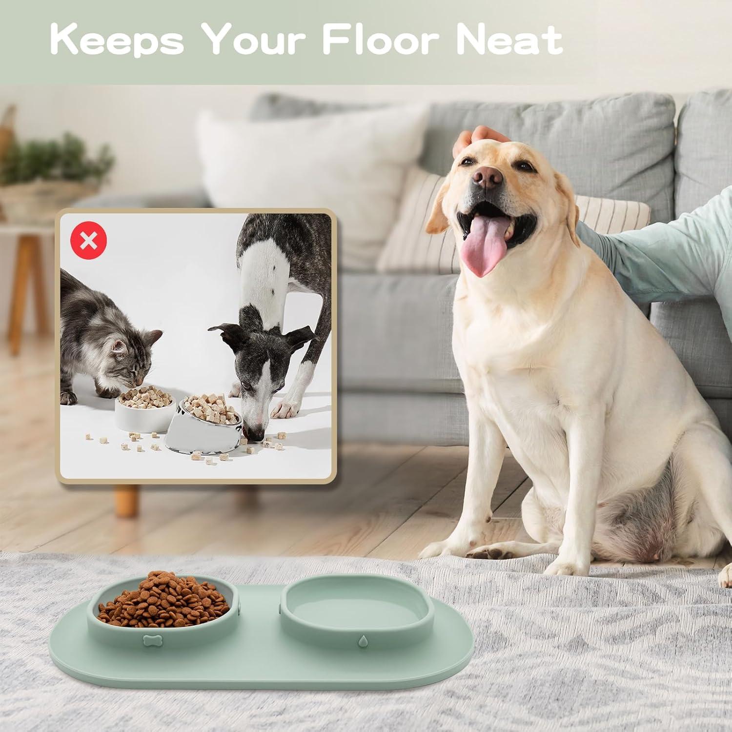 Cuencos Antideslizantes para Perros y Gatos - Verde