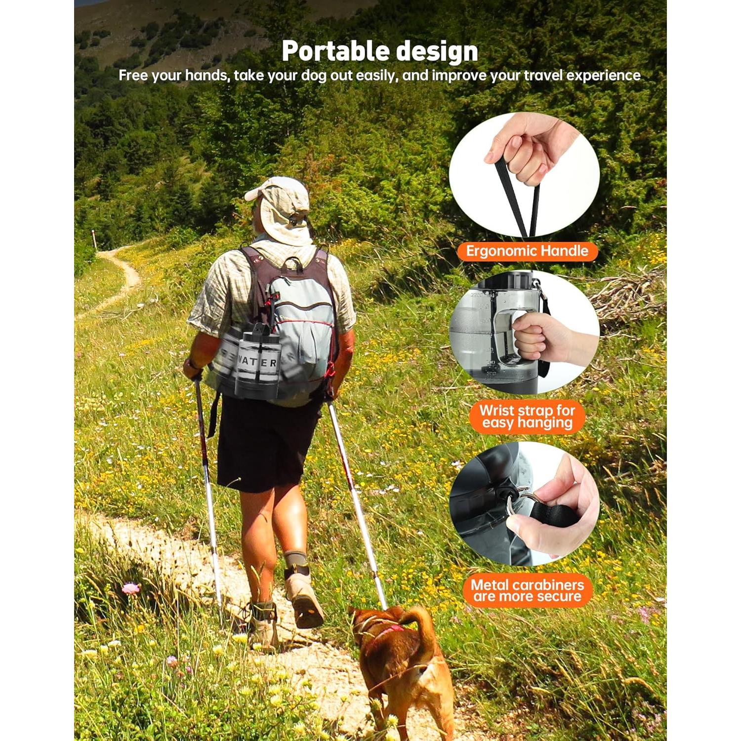 Botella de Agua para Perros PETNF 2.2L a Prueba de Fugas