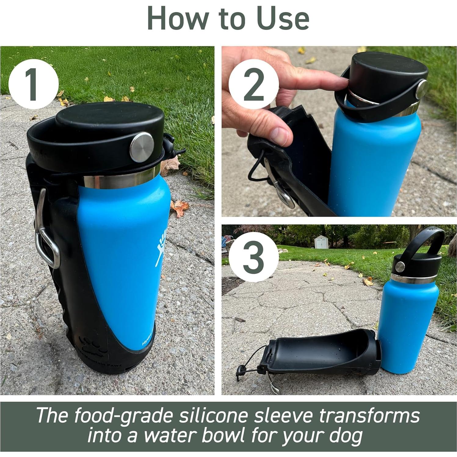 Botella de Agua Portátil Green Mountain Pawz 2-en-1 para Perros