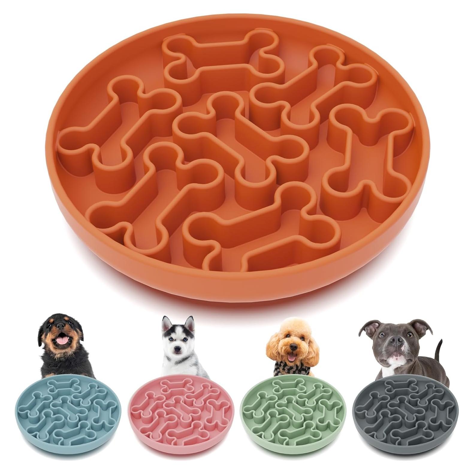 Cuenco Antideslizante de Silicona para Perro AXEFUN 19 cm Naranja