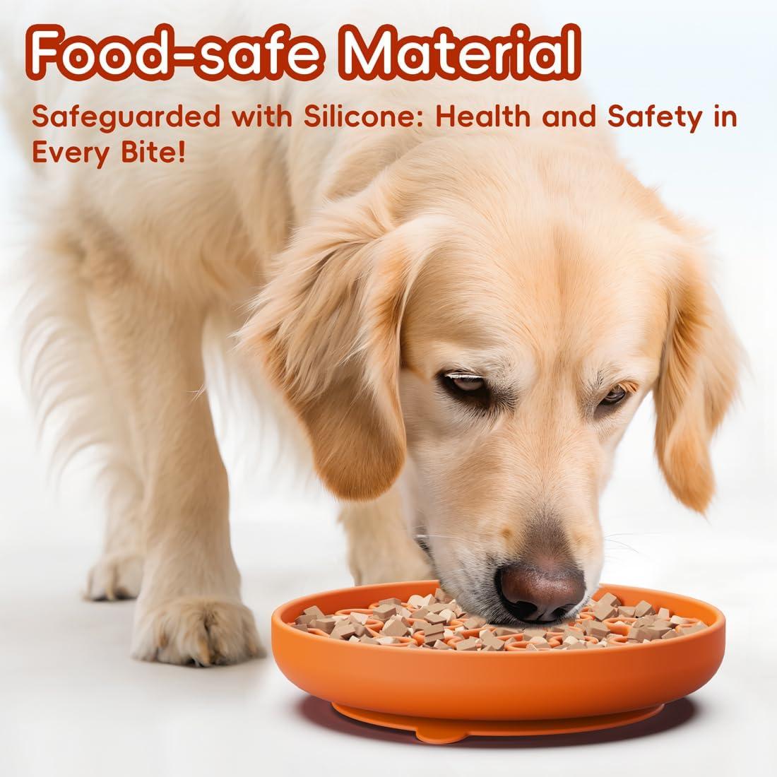 Cuenco Antideslizante de Silicona para Perro AXEFUN 19 cm Naranja