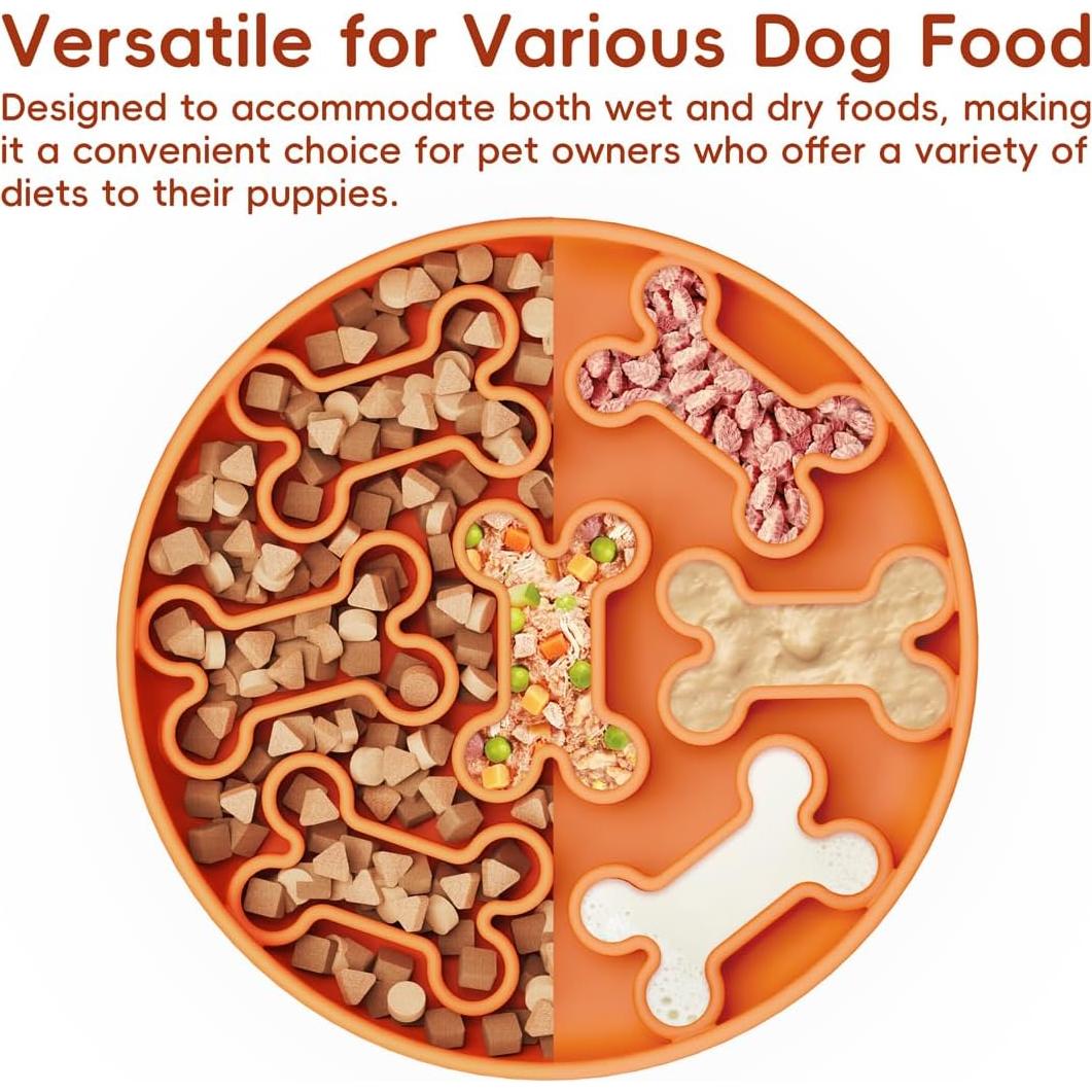 Cuenco Antideslizante de Silicona para Perro AXEFUN 19 cm Naranja