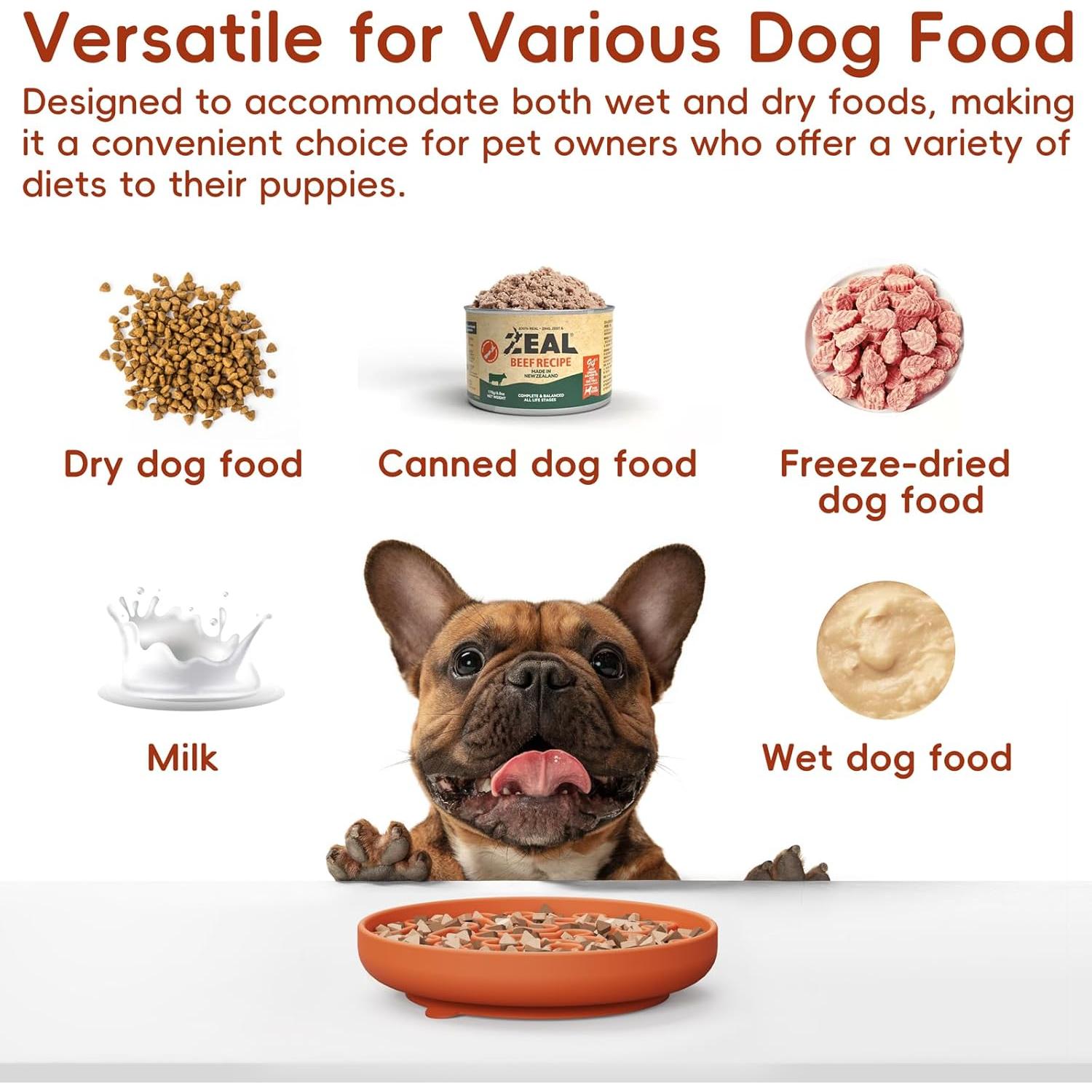 Cuenco Antideslizante de Silicona para Perro AXEFUN 19 cm Naranja