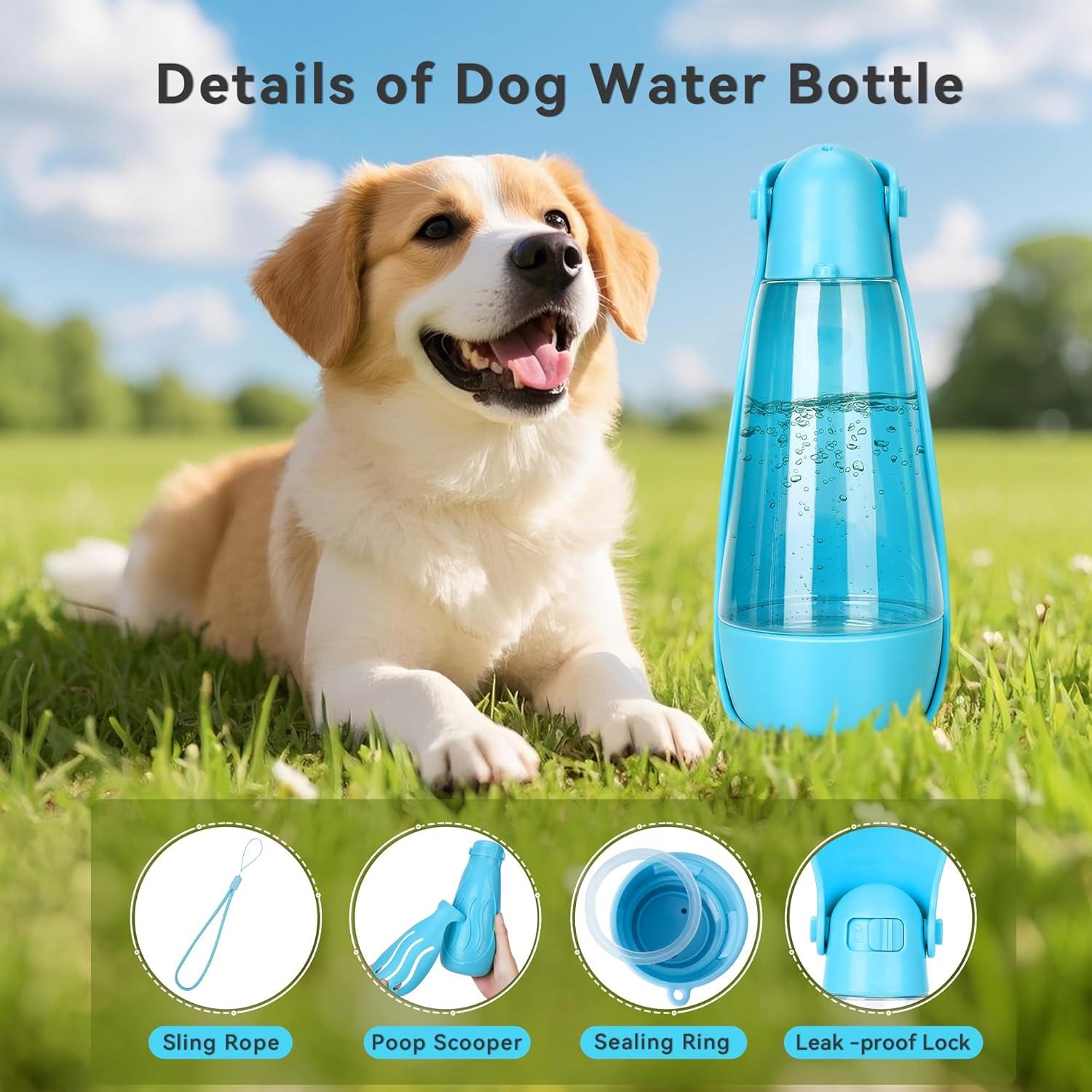 Botella de Agua para Perros UPSKY 414ml Plegable y Multifuncional