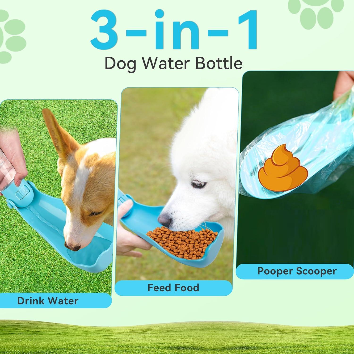 Botella de Agua para Perros UPSKY 414ml Plegable y Multifuncional