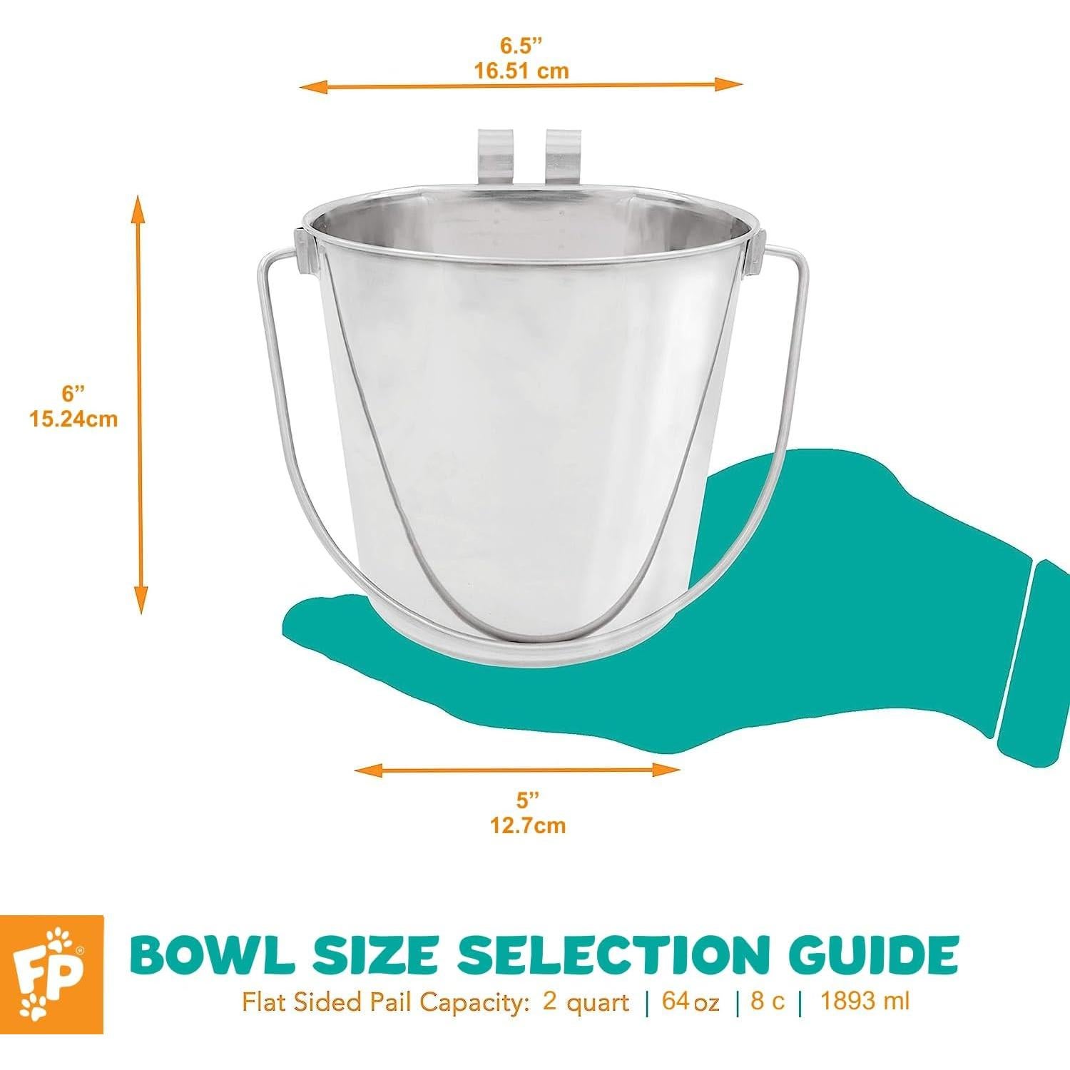 Cubeta Lateral Plana Fuzzy Puppy 2 Cuartos Acero Inoxidable