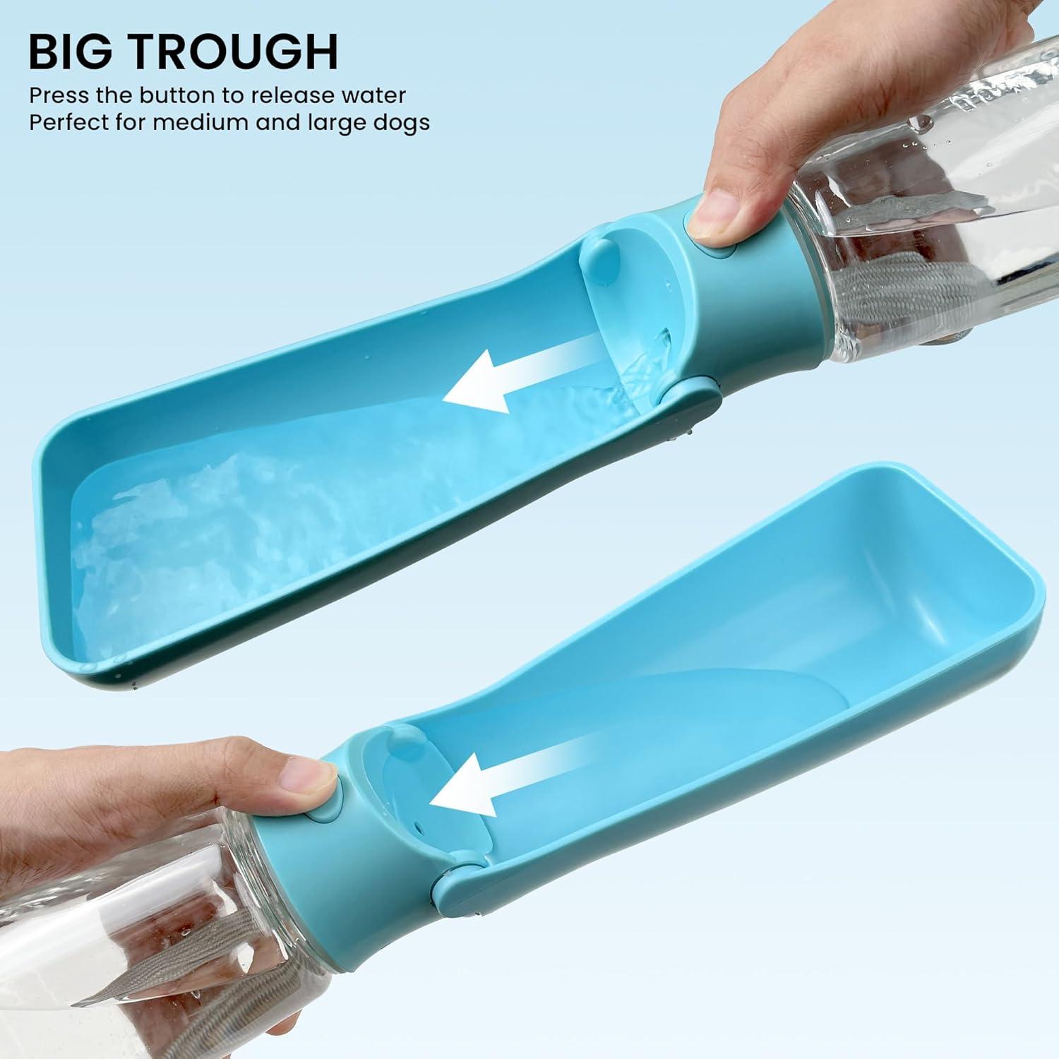 Dispensador de Agua para Perros FORWH 0.56L Plegable a Prueba de Fugas