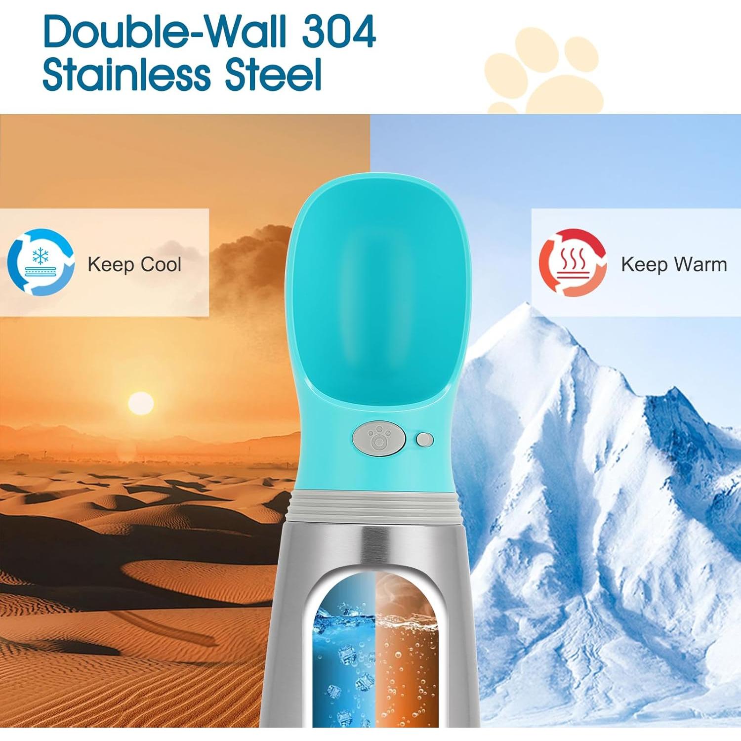 Botella de Agua Portátil para Perros LIANGUI 710 ml a Prueba de Fugas