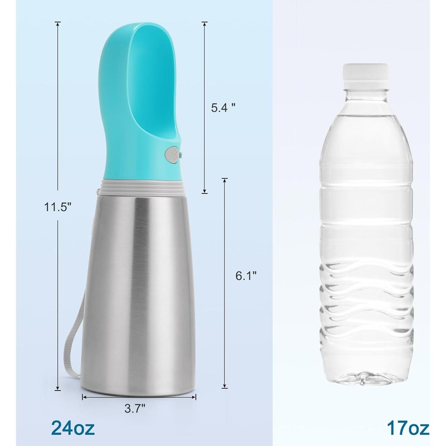 Botella de Agua Portátil para Perros LIANGUI 710 ml a Prueba de Fugas