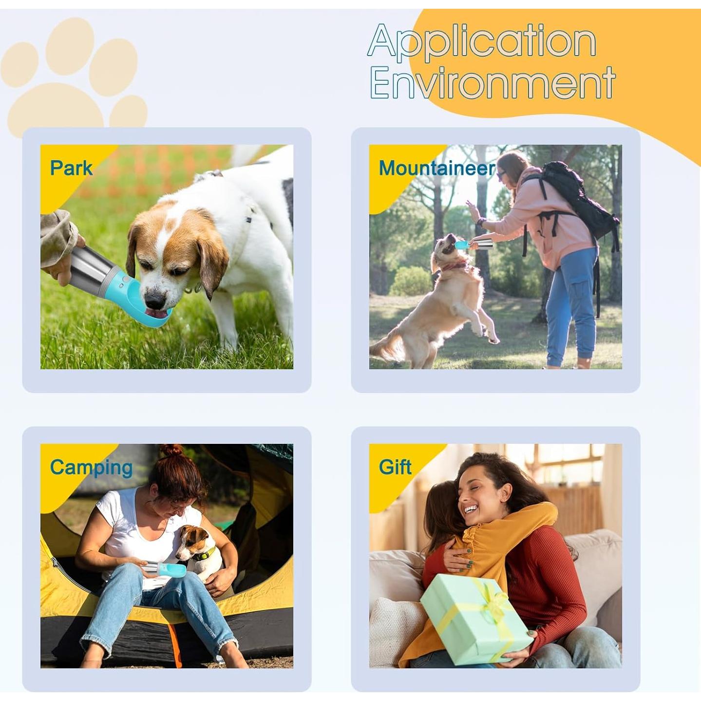 Botella de Agua Portátil para Perros LIANGUI 710 ml a Prueba de Fugas