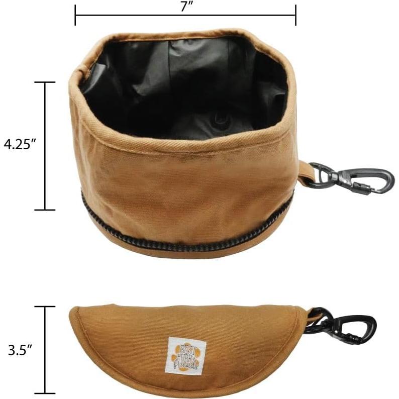 Cuenco Plegable para Mascotas Mejores Amigos 1.77L Caqui