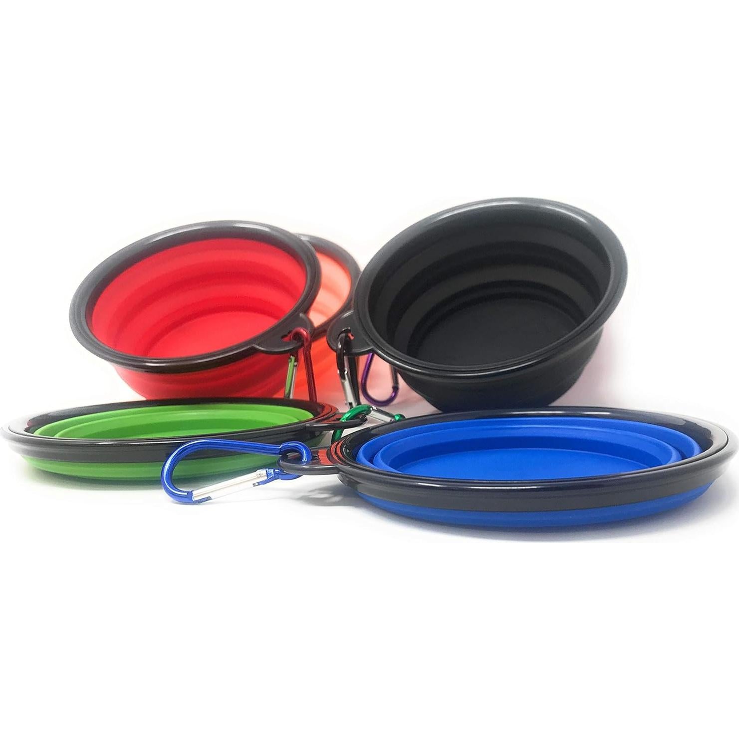 Paquete de 6 tazones colapsables de silicona SVT para perros