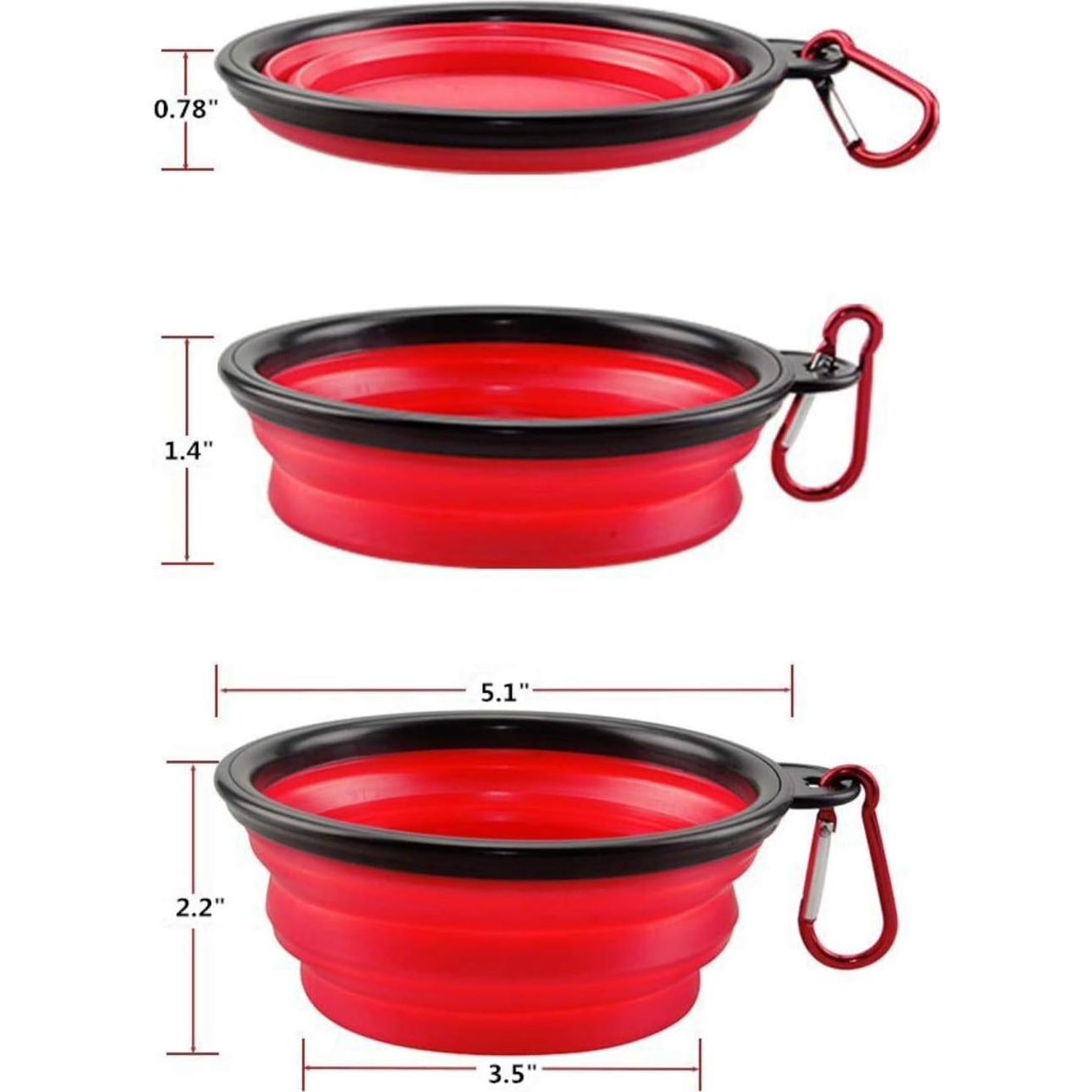 Paquete de 6 tazones colapsables de silicona SVT para perros