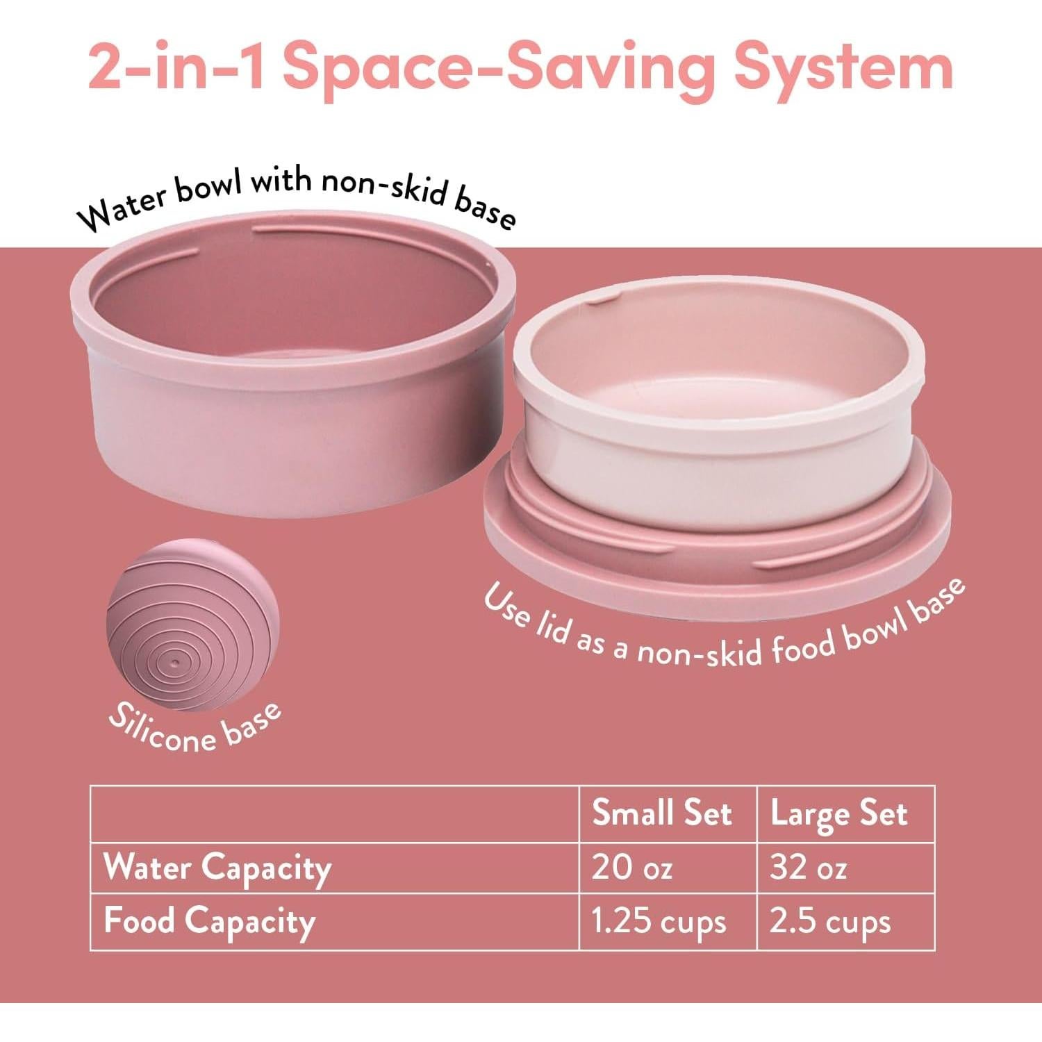 Tazones de Viaje para Perros KindTail - Juego de 2 Platos Portátiles