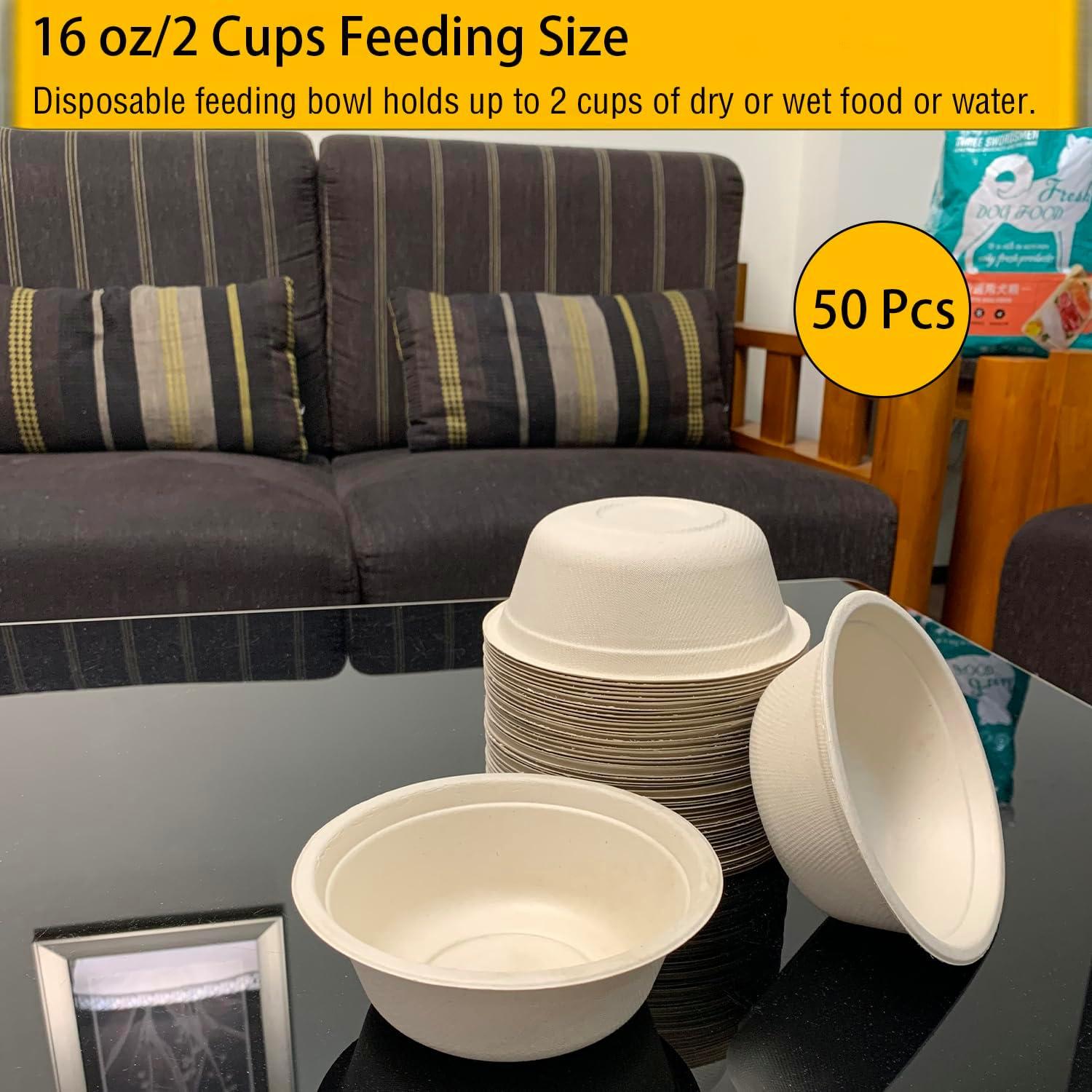 Cuencos Desechables para Perros JETKONG 50pk 16 oz Naturales